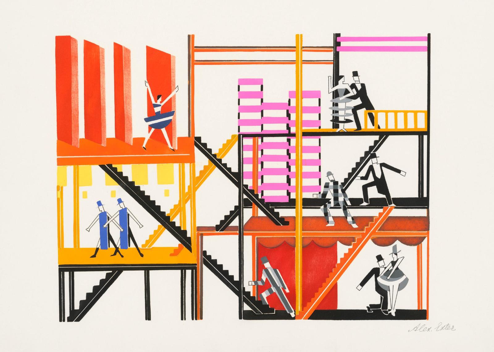 Modern Architectural Ballet Scene Wall Art