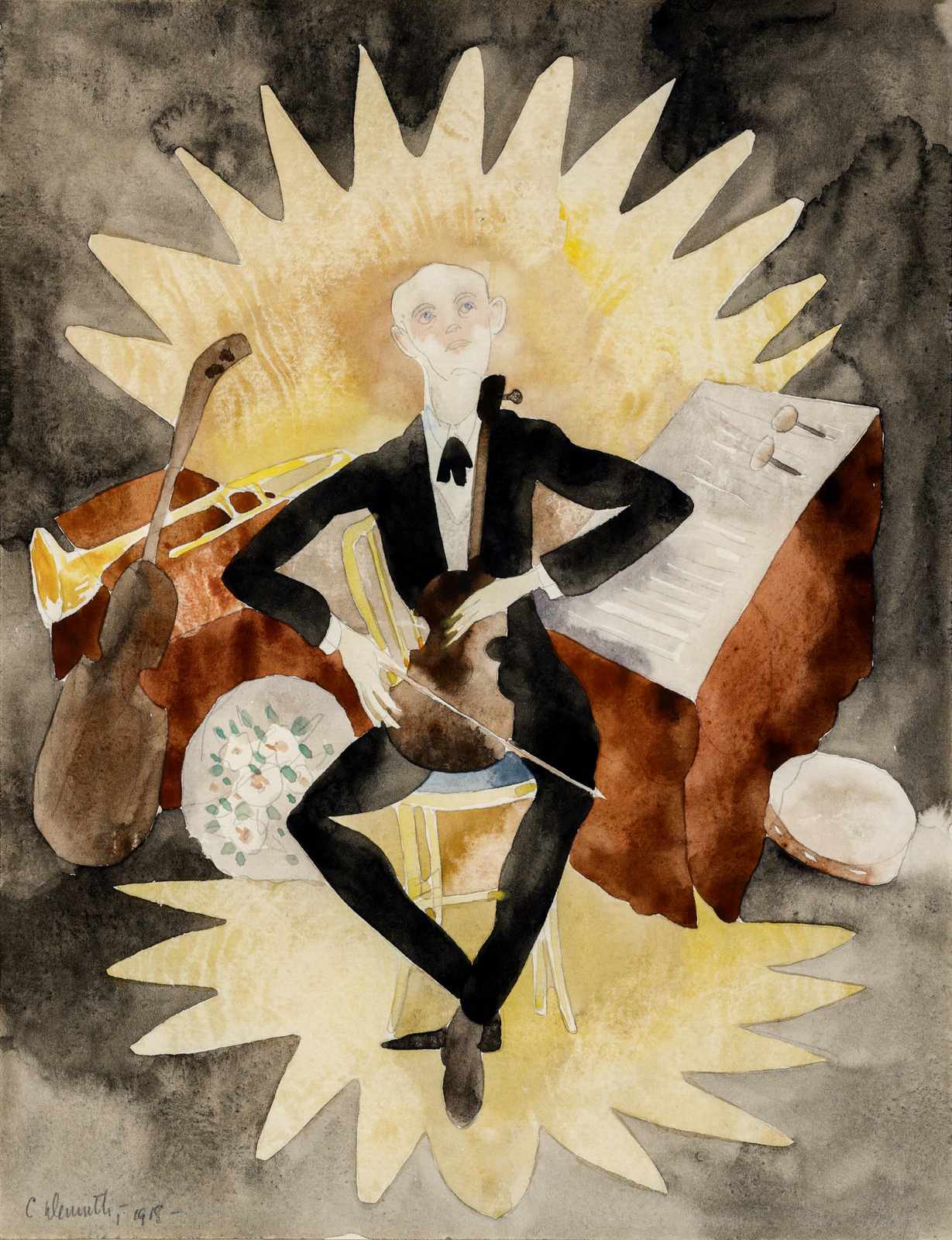 Vintage Musician Portrait Wall Art