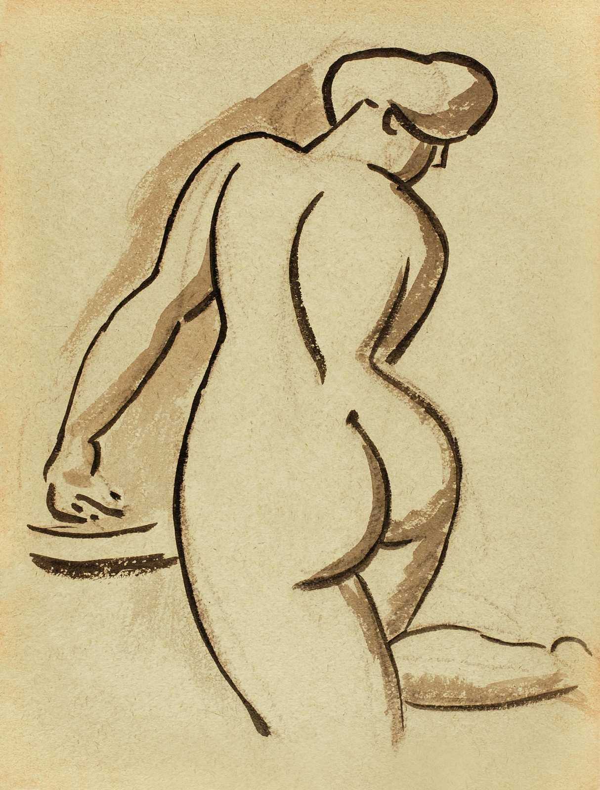 Elegant Nude Figure Sketch Wall Art