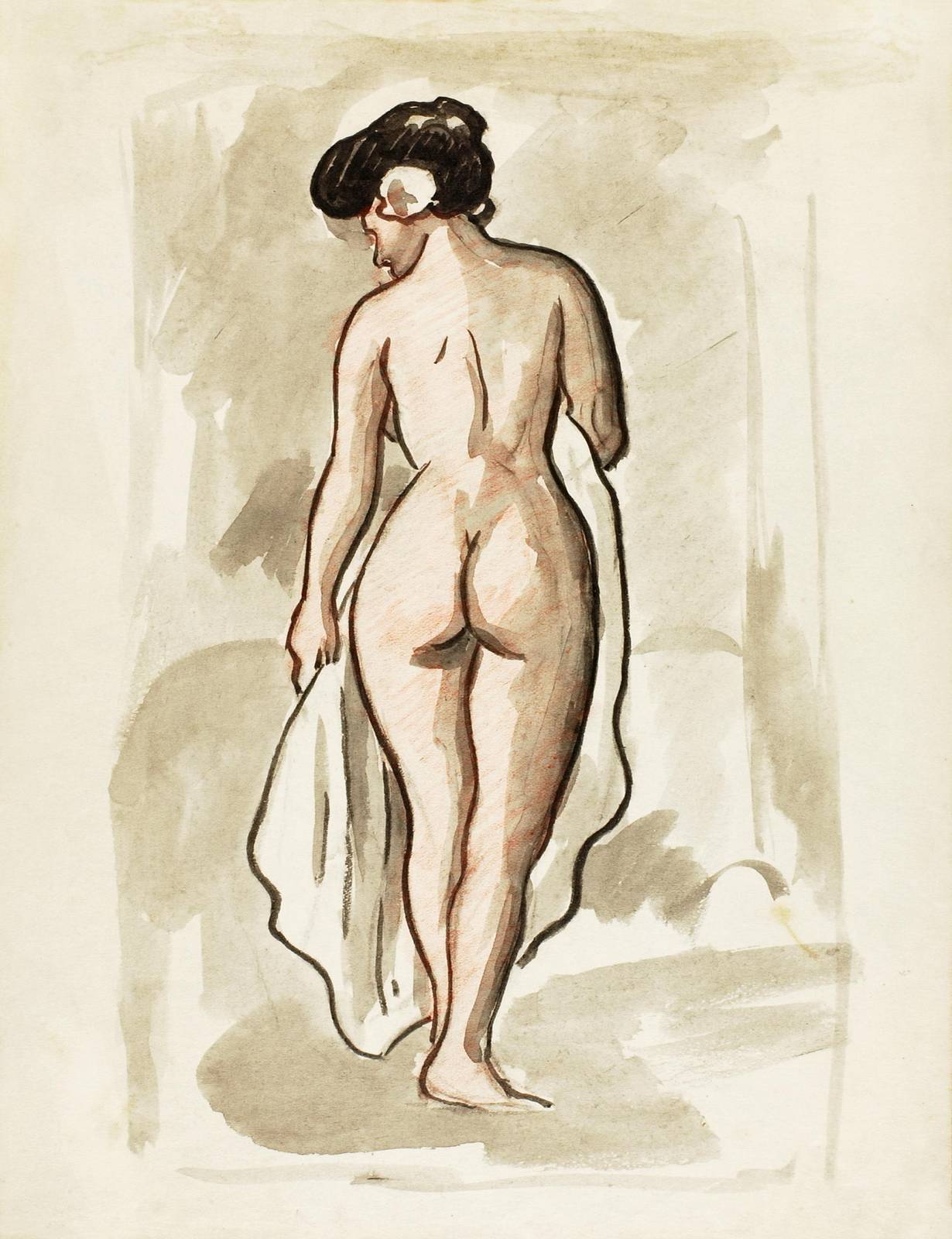 Figurative Nude Woman Back View Wall Art
