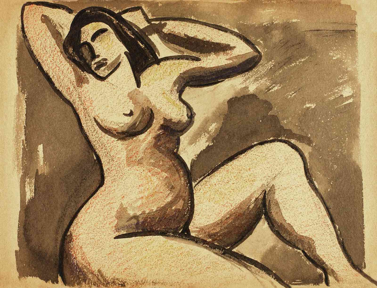 Serene Nude Reclining Figure Wall Art