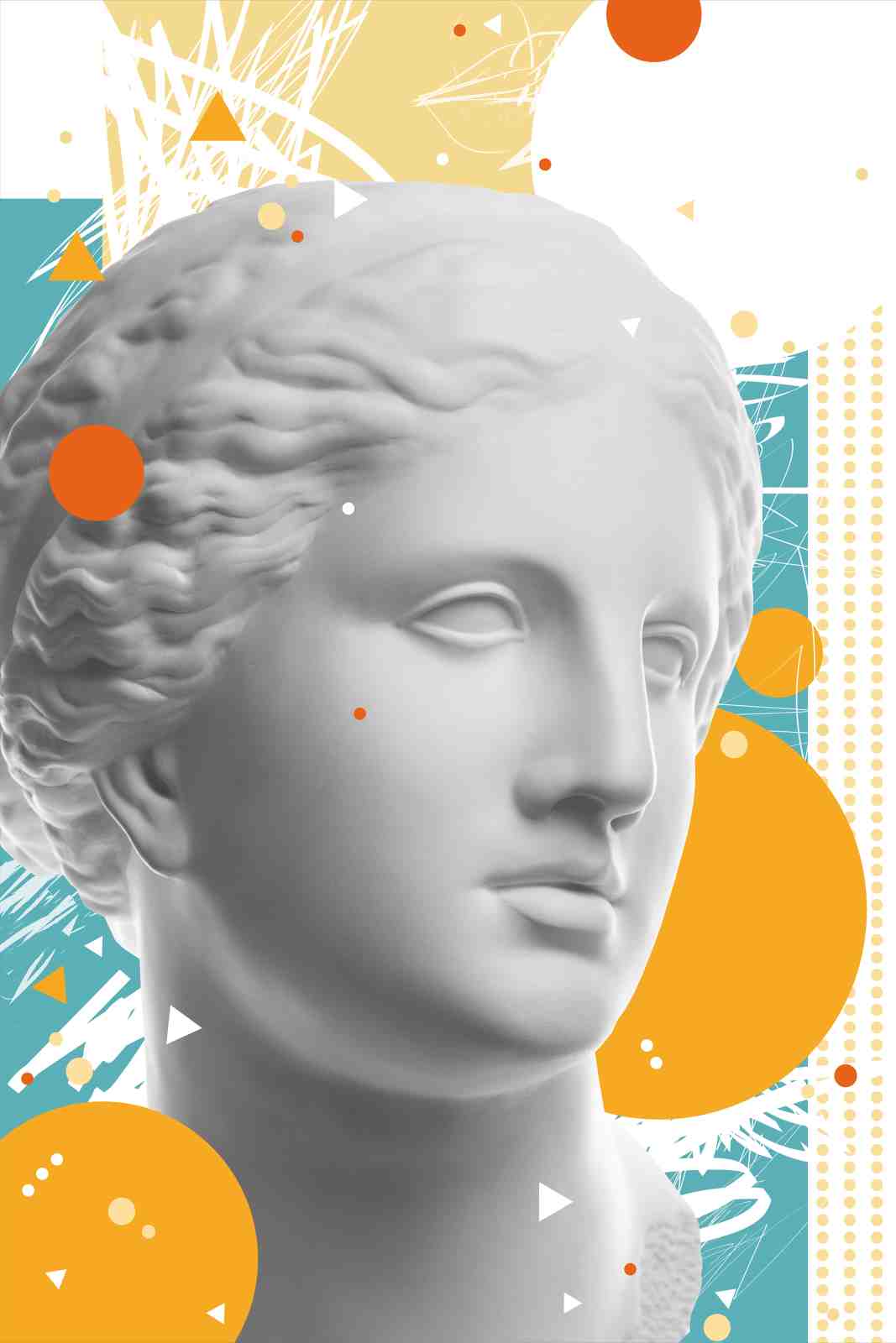Modern Greek Bust Geometric Pop Art Wall Art