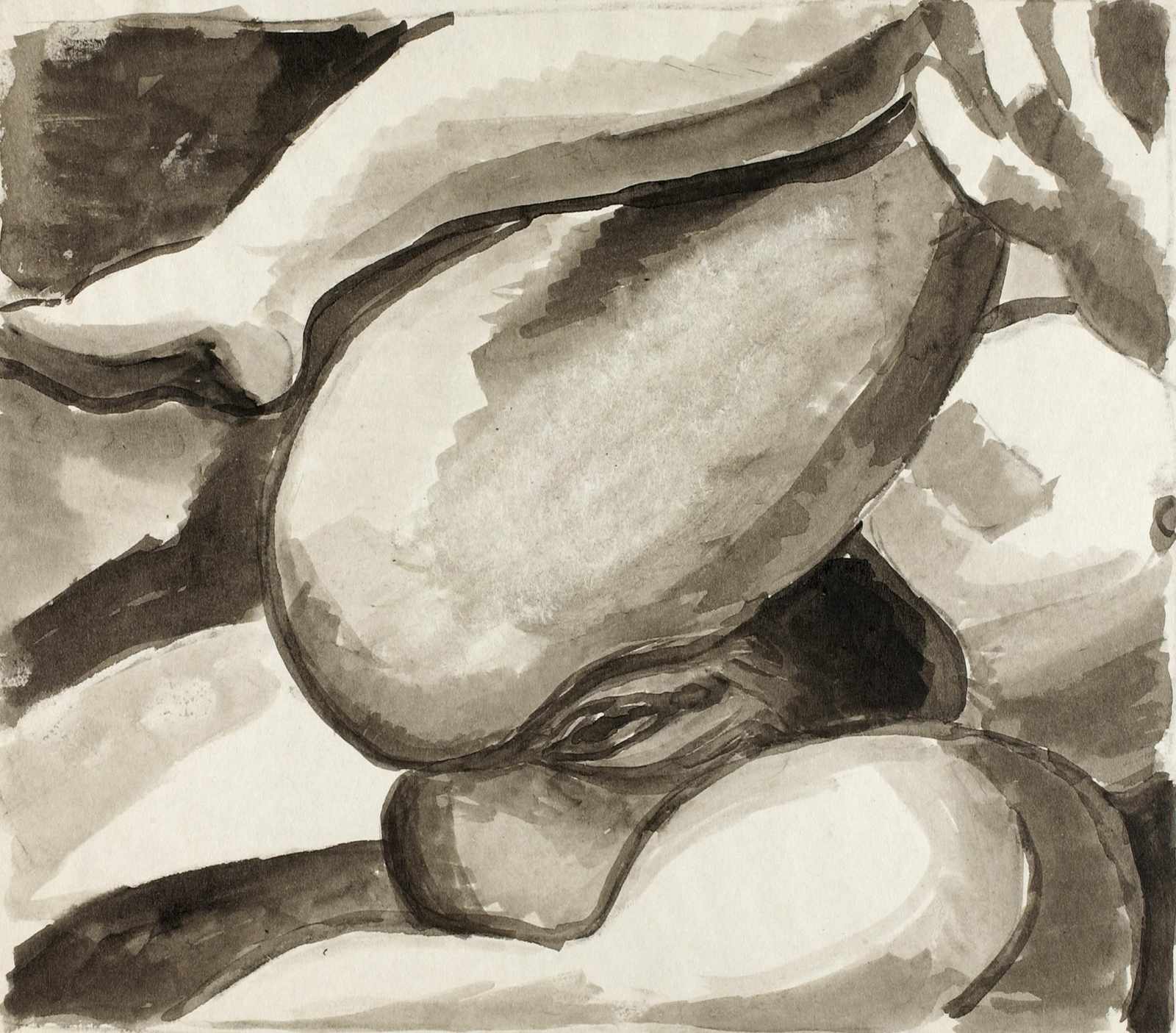 Monochromatic Figurative Ink Wash Wall Art