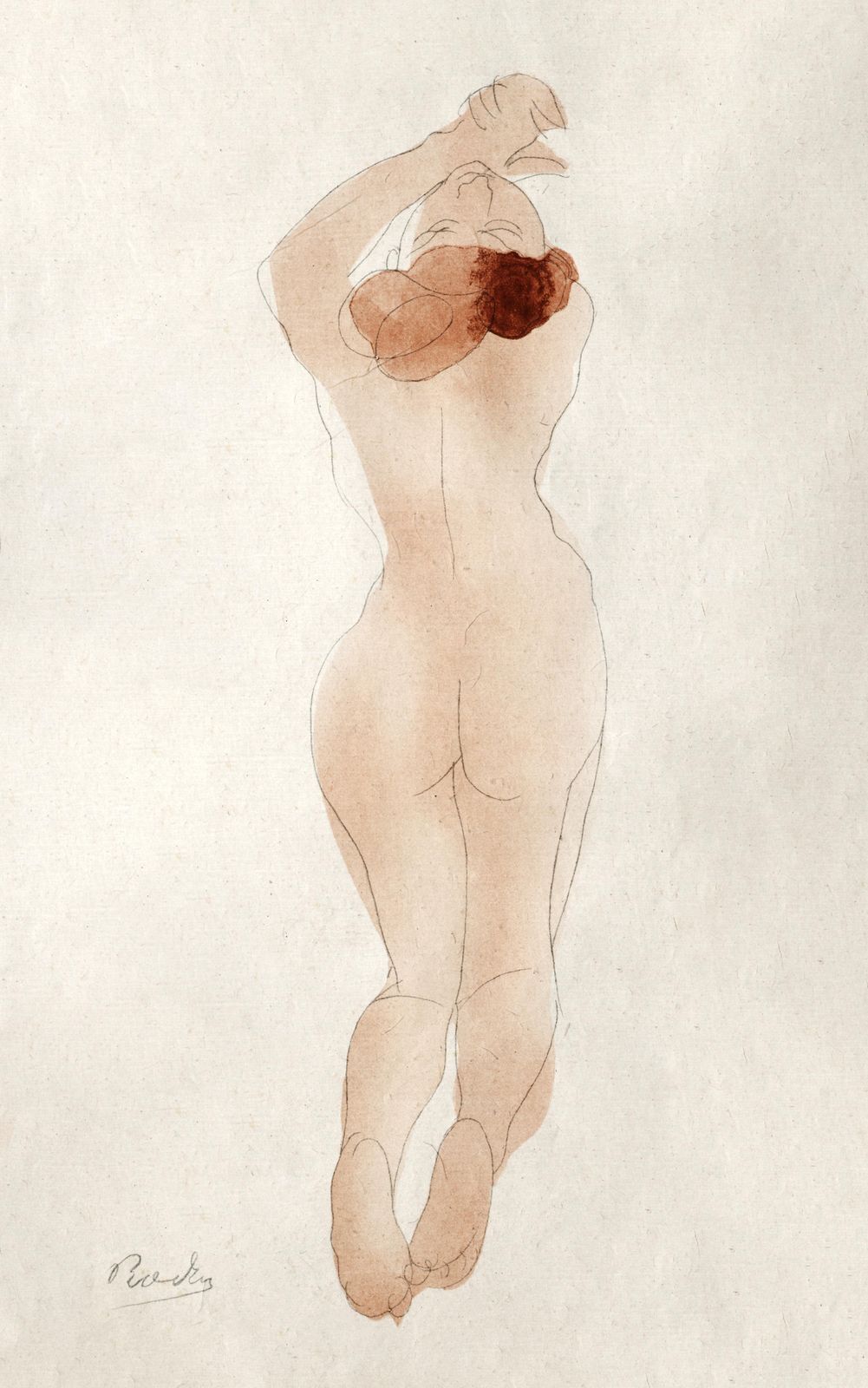 Elegant Nude Figure Sketch Wall Art