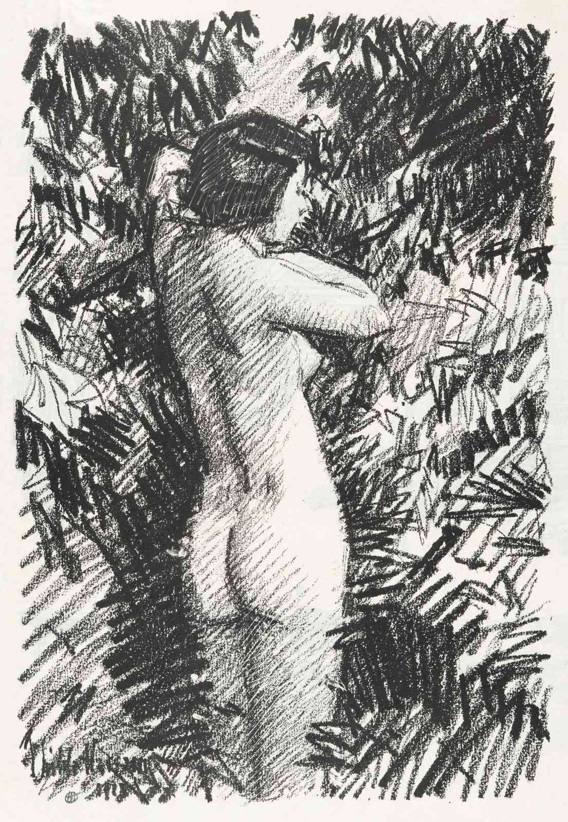 Figurative Nude Charcoal Sketch Wall Art