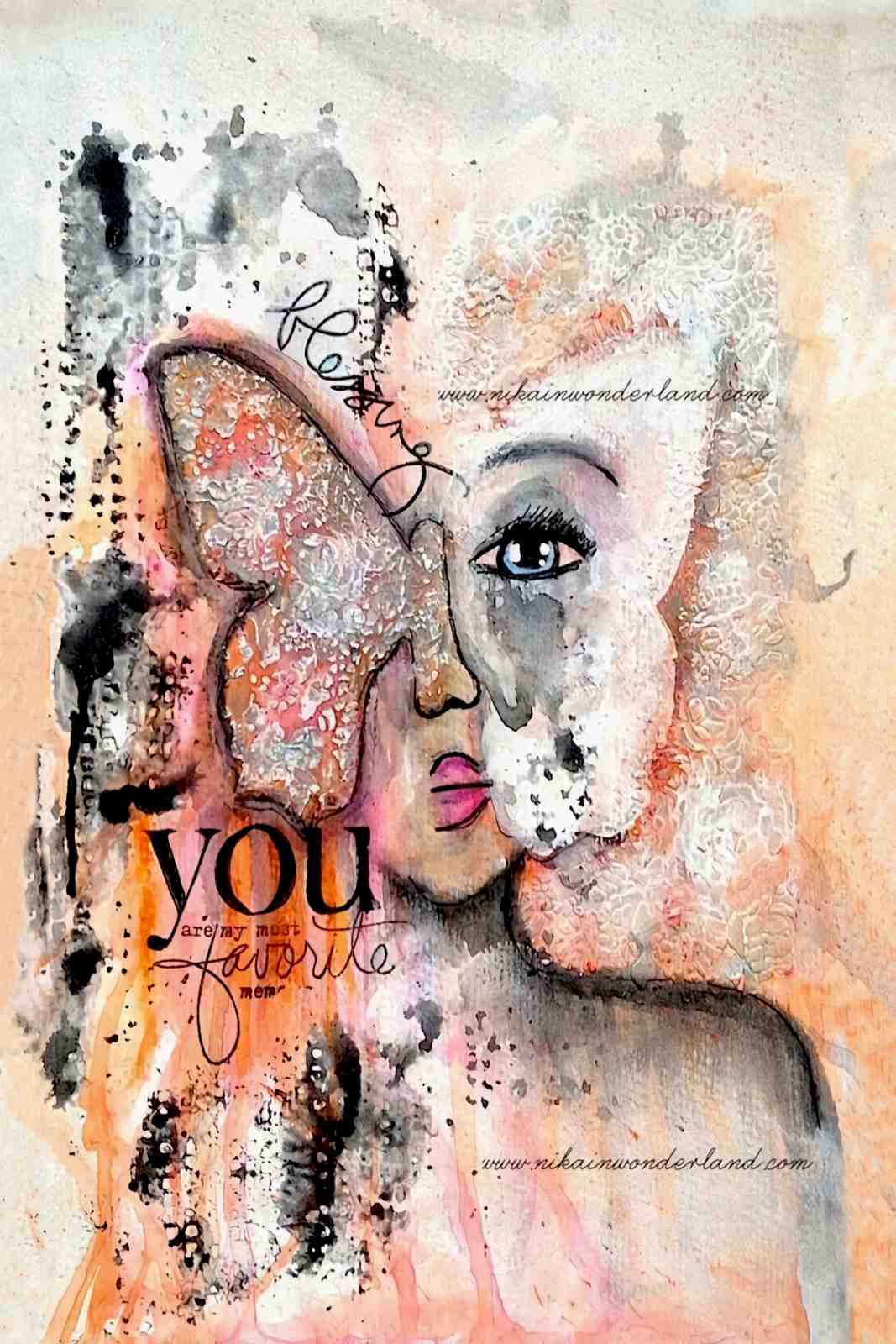 Abstract Butterfly Portrait "You Are My Favorite" Wall Art