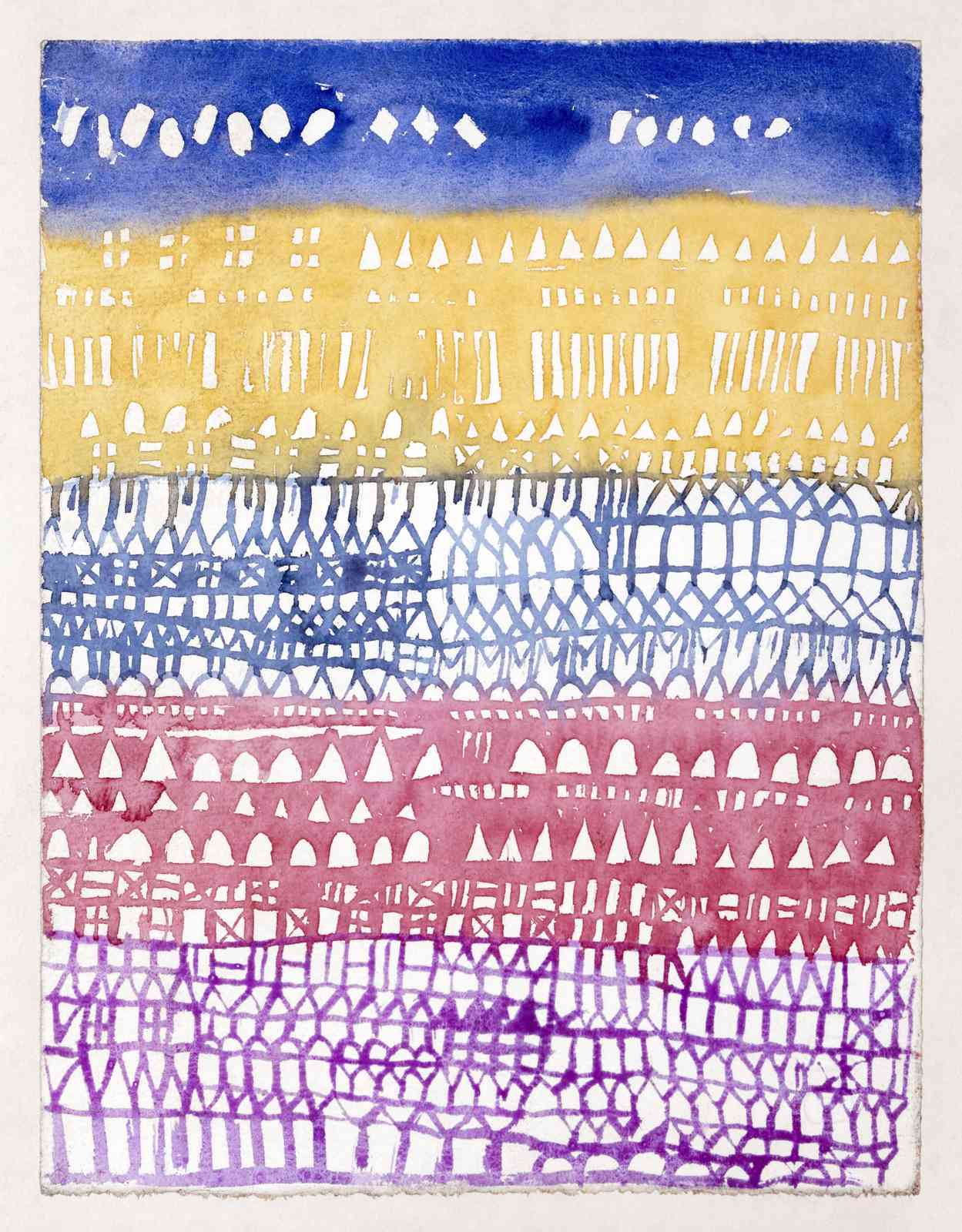 Abstract Watercolor Stripe Wall Art