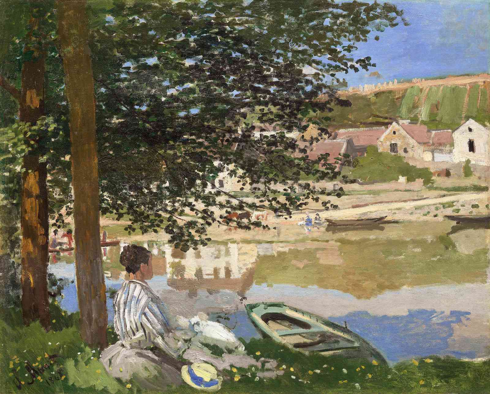 Relaxing Riverside Scene Impressionist Wall Art