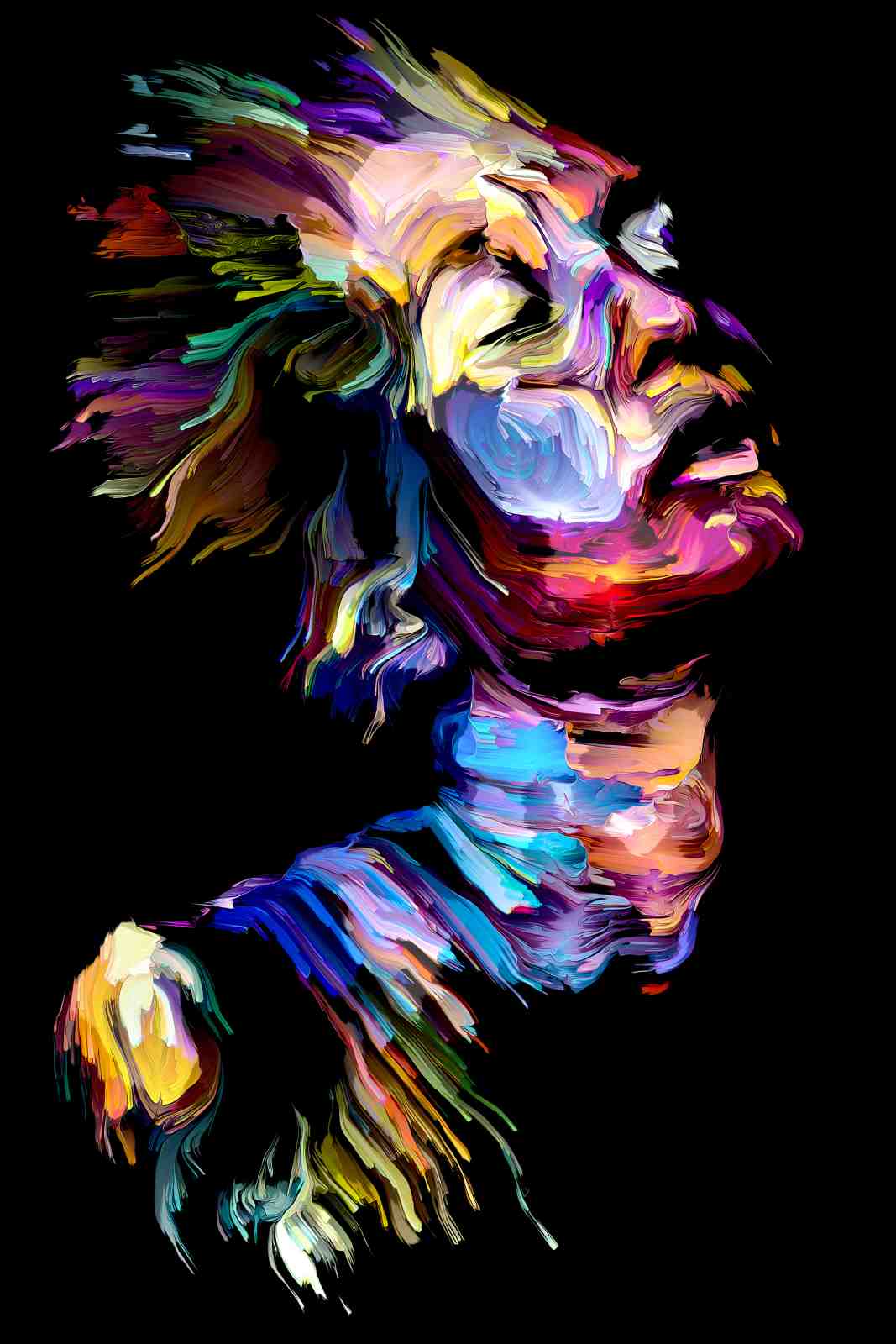 Vibrant Abstract Face Wall Art - Modern Art