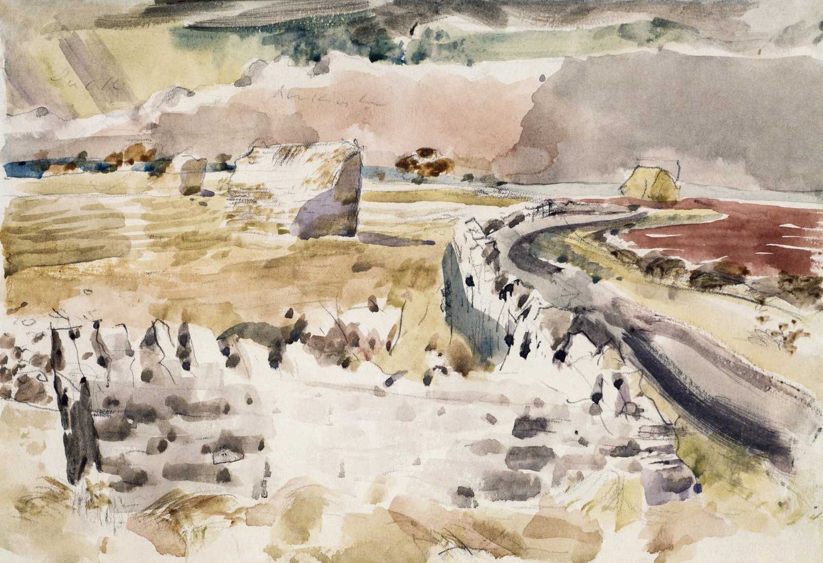 Serene Landscape Watercolor Wall Art