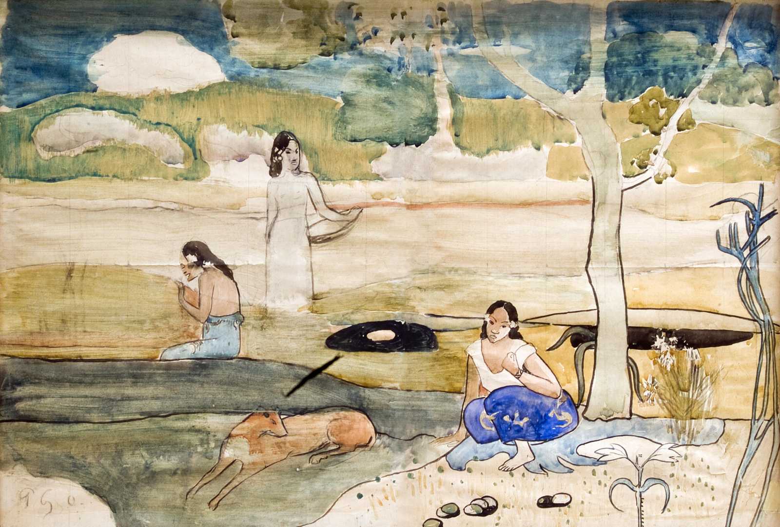 Serene Coastal Scene "Nafea Faa Ipoipo" Wall Art