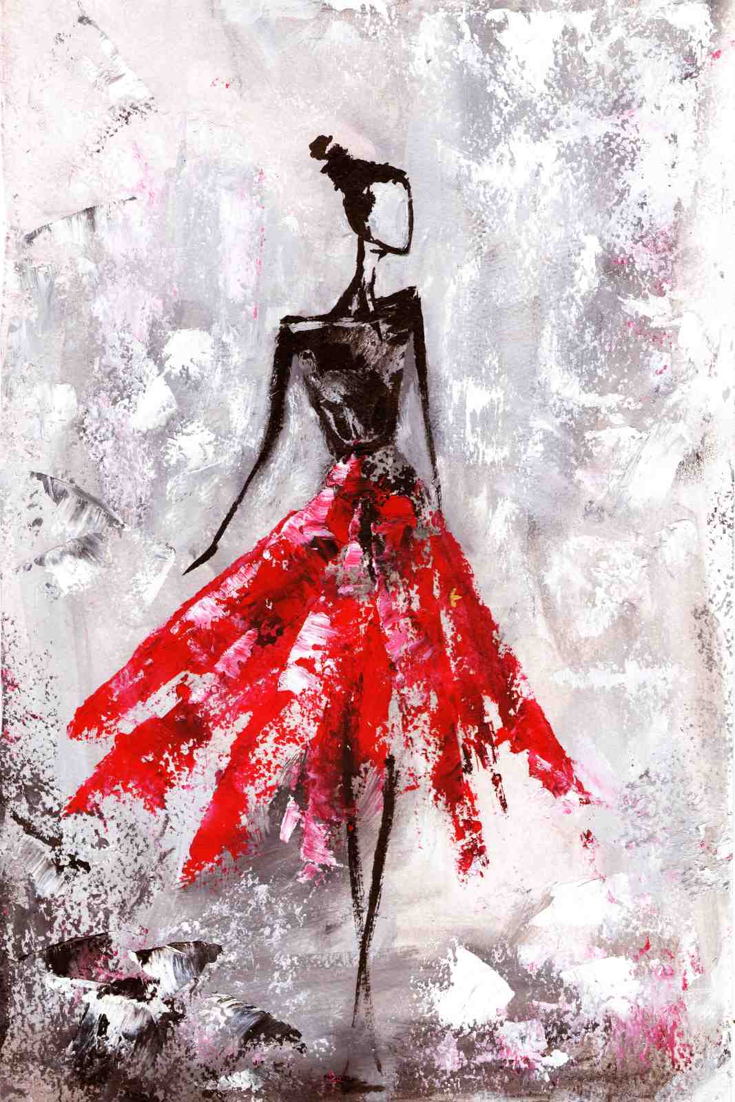 Elegant Red Dress Fashion Wall Art