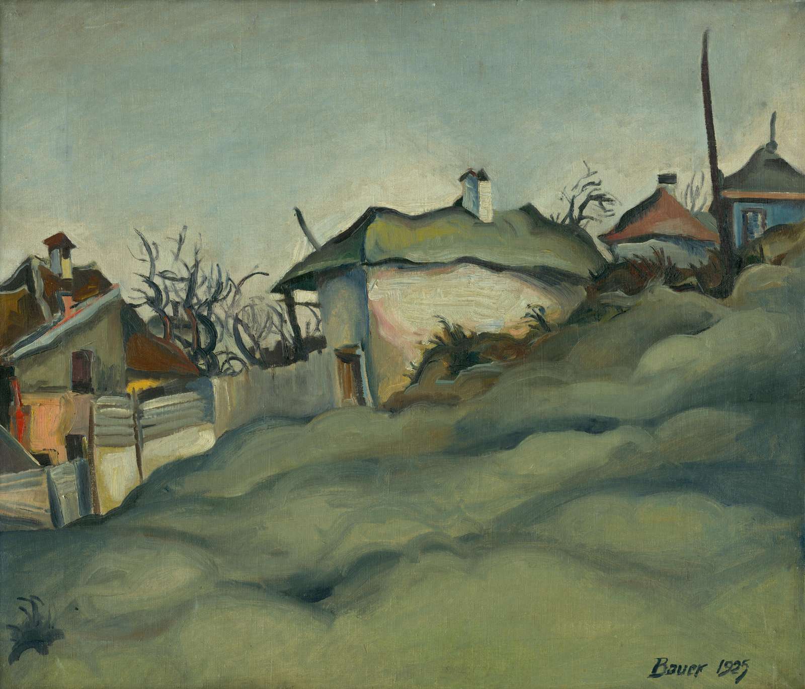 Serene Village Scene Bauer 1925 Wall Art