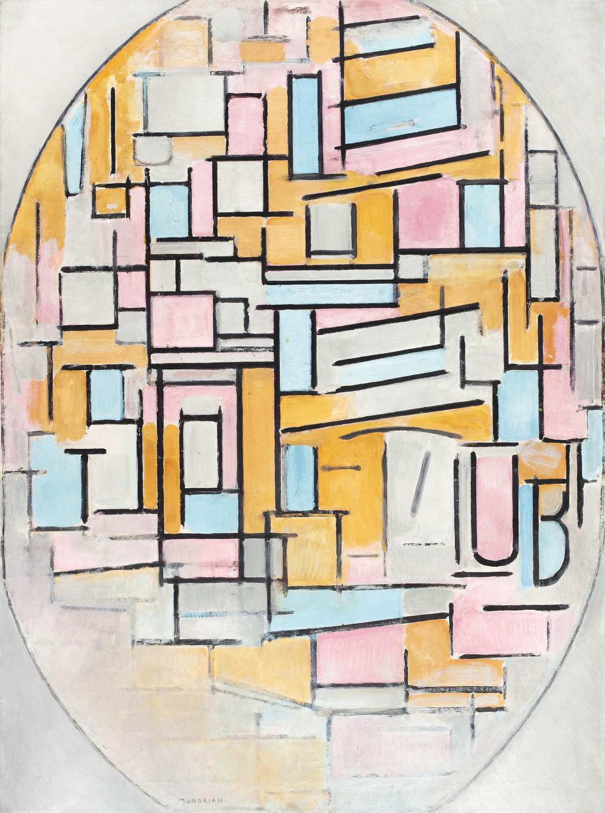 Abstract Geometric Oval Wall Art | Modern Art Decor