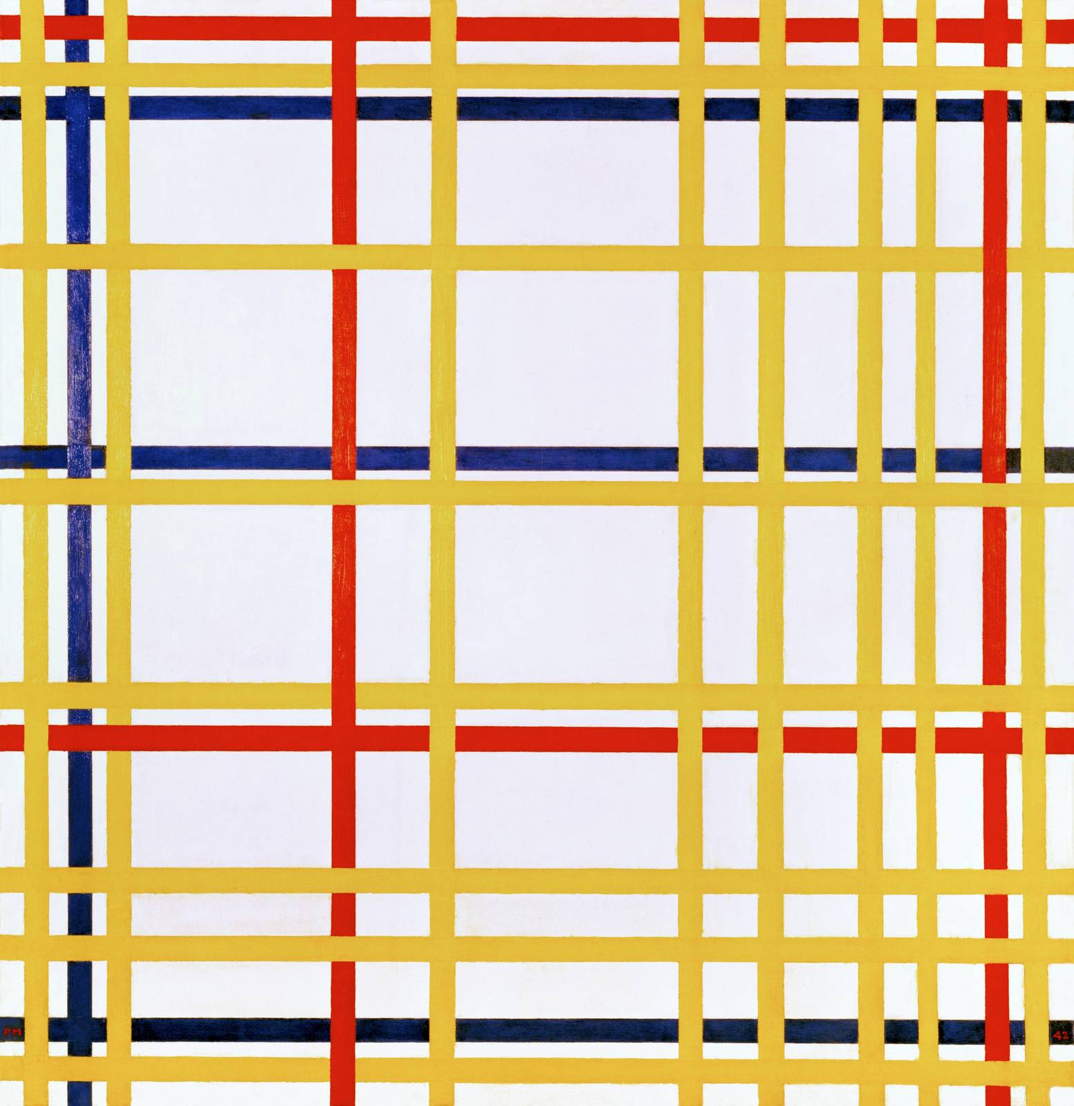 Bold Geometric Yellow Grid Abstract Wall Art