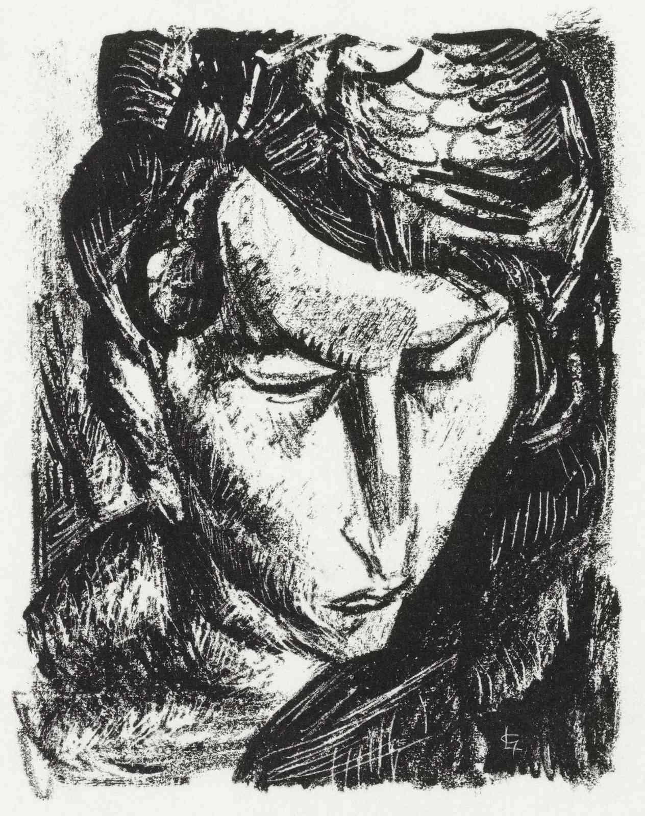 Expressive Portrait Black & White Wall Art