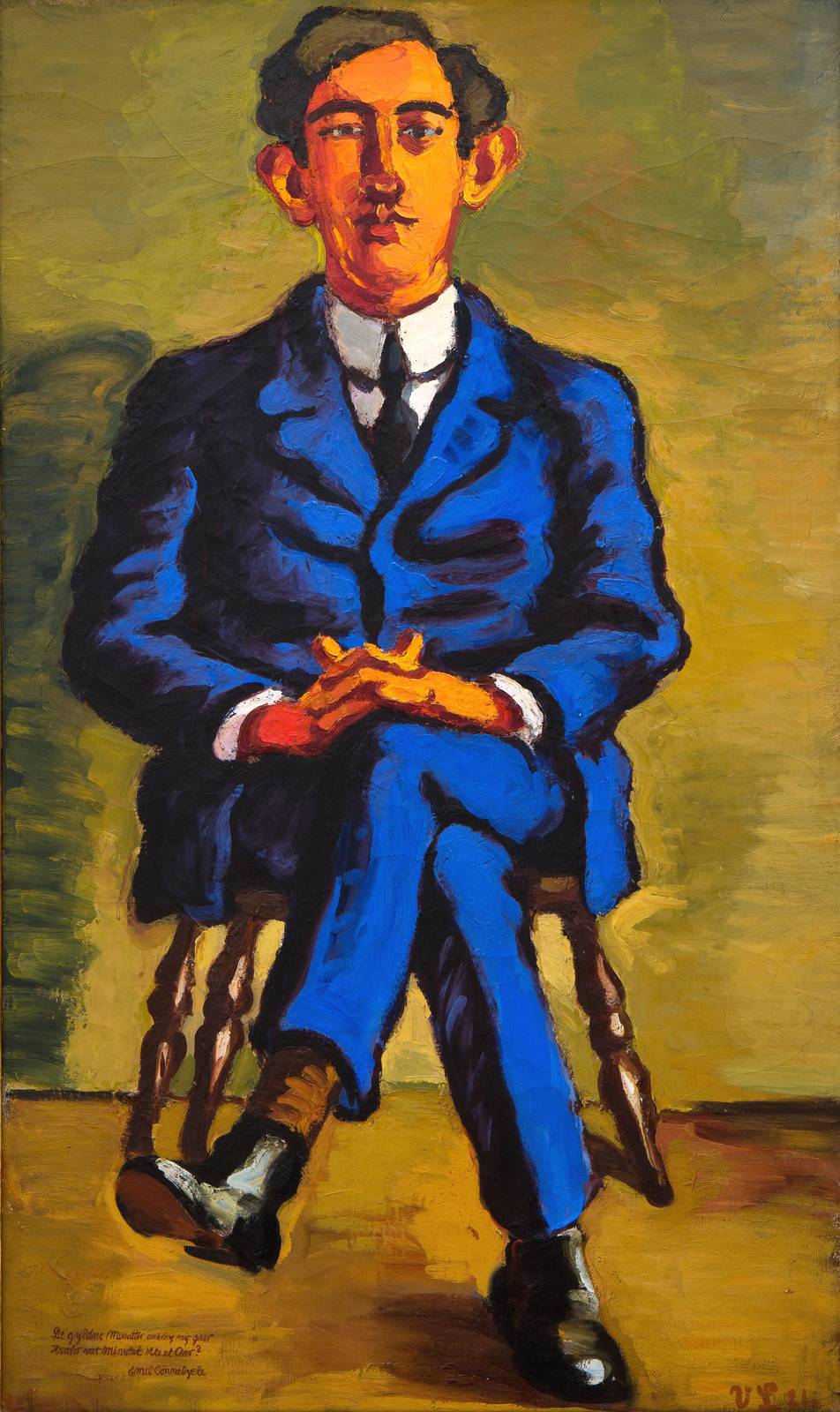 Bold Blue Suit Portrait Expressionist Wall Art
