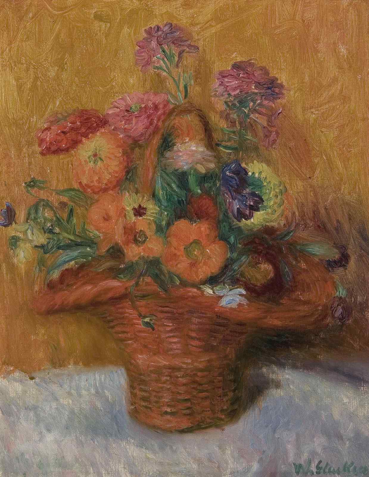Impressionist Floral Basket Wall Art