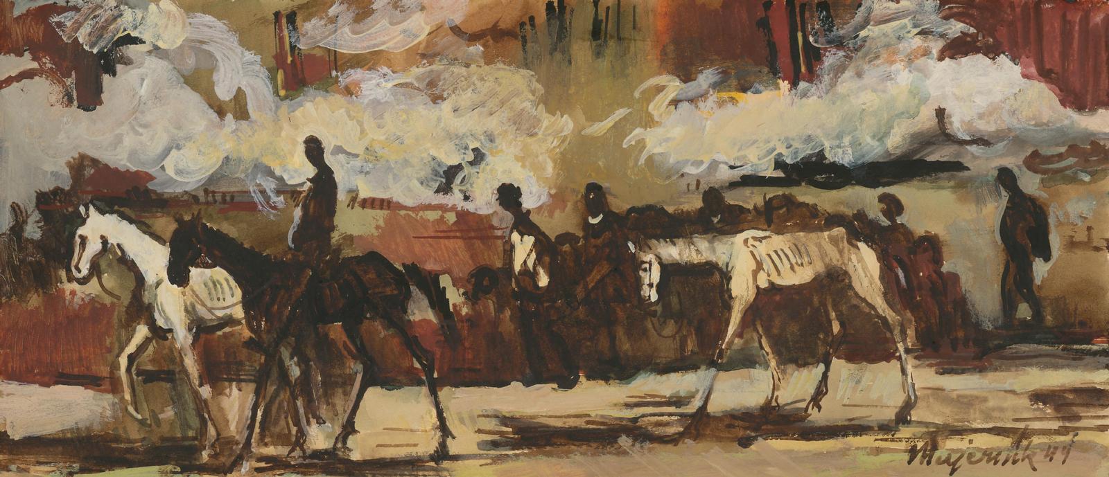 Majestic Horses & Figures Vintage Style Wall Art
