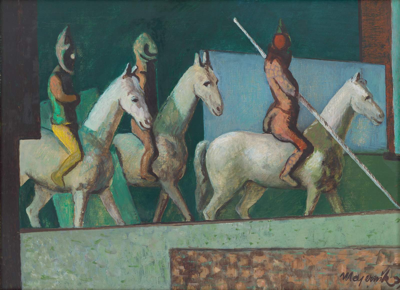 Figurative Horse Riders Oil Painting Wall Art