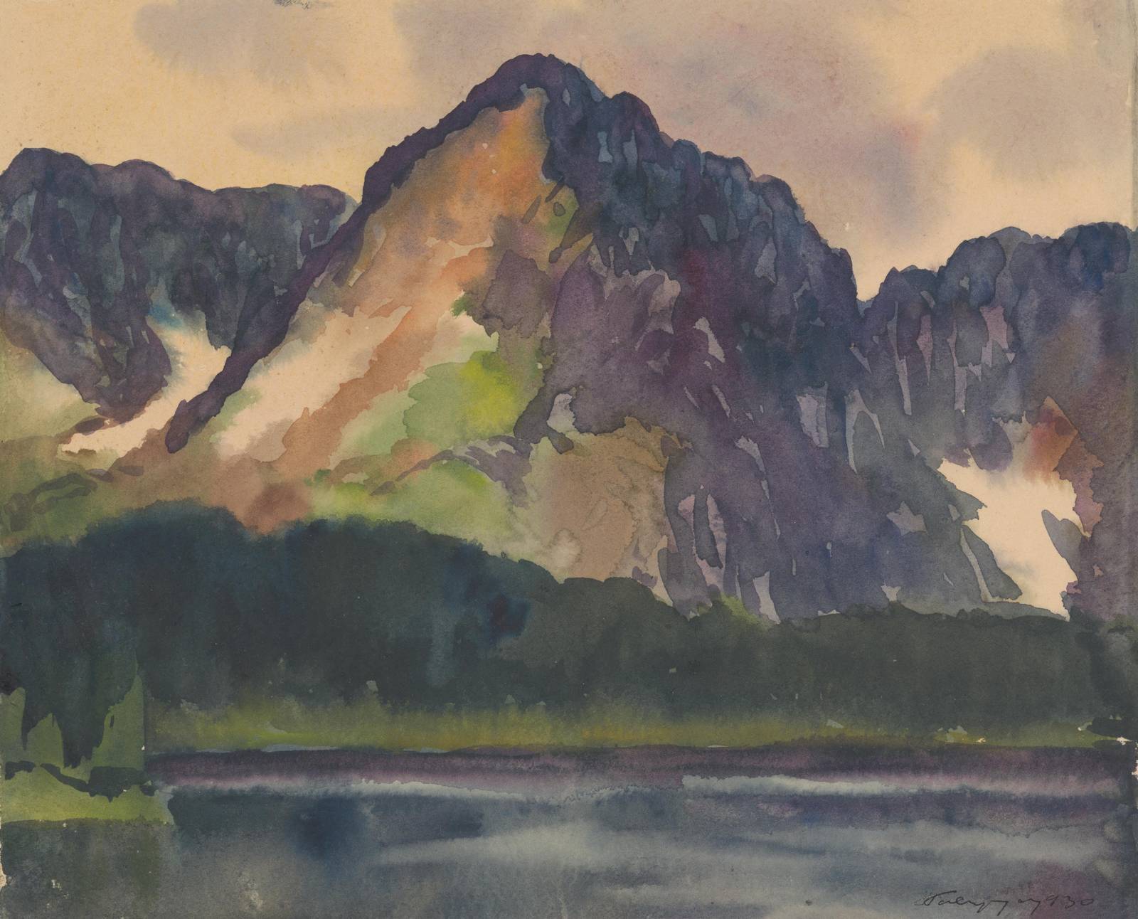 Serene Mountain Lake Landscape Wall Art