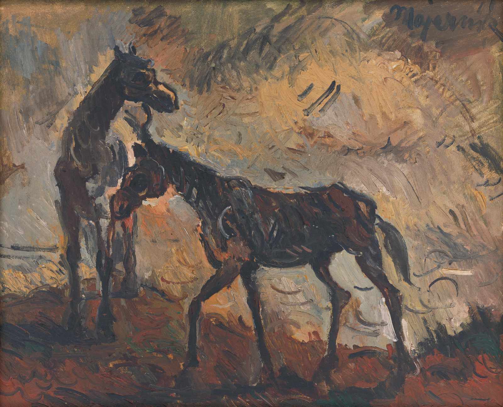 Majestic Horses Expressive Oil Painting Wall Art
