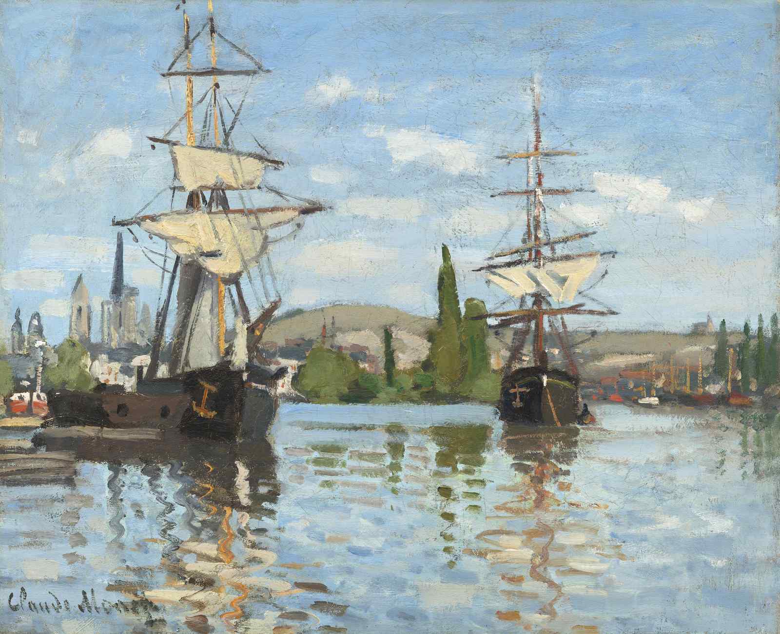Impressionist Sailboats Water Wall Art