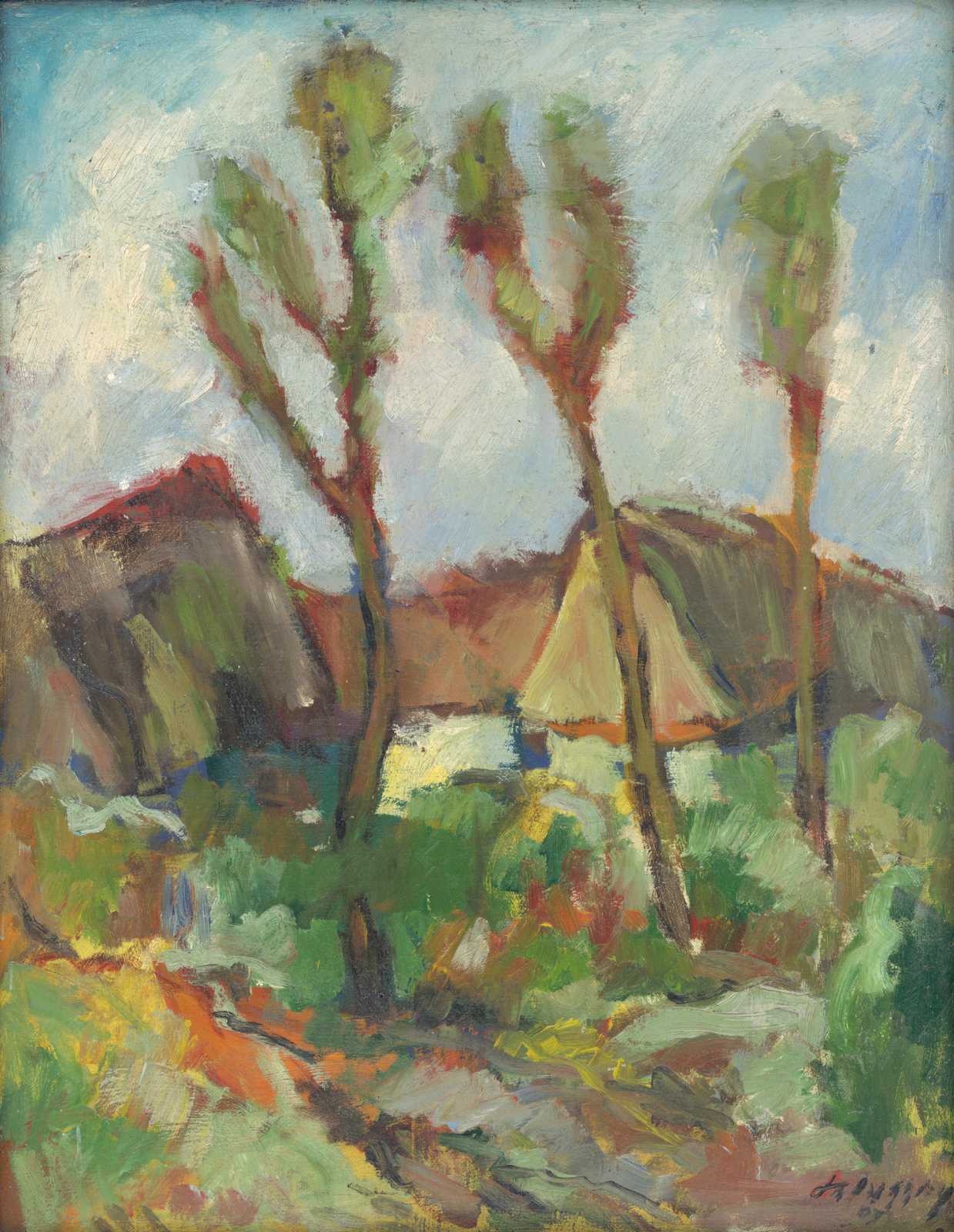 Vibrant Countryside Impressionist Trees Wall Art