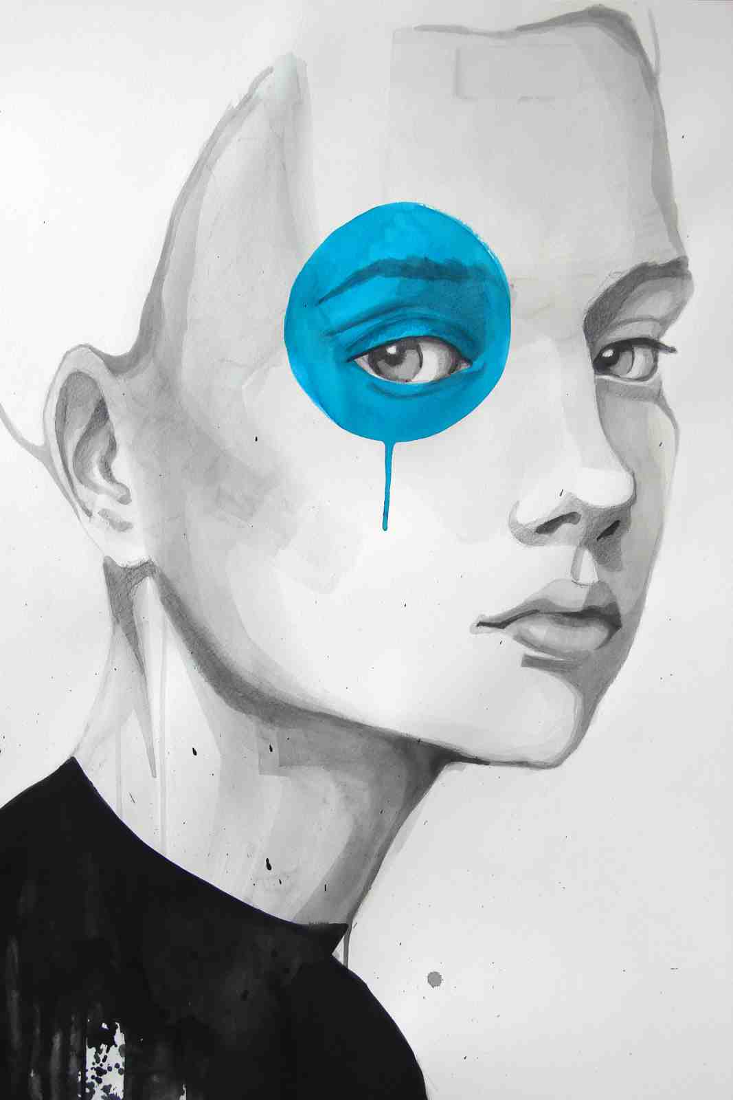 Striking Blue Eye Portrait Wall Art