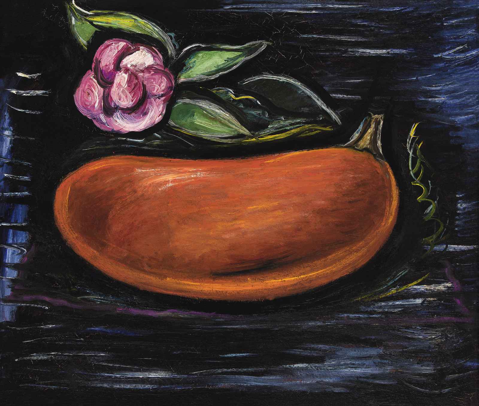 Vibrant Pumpkin & Flower Art Wall Art