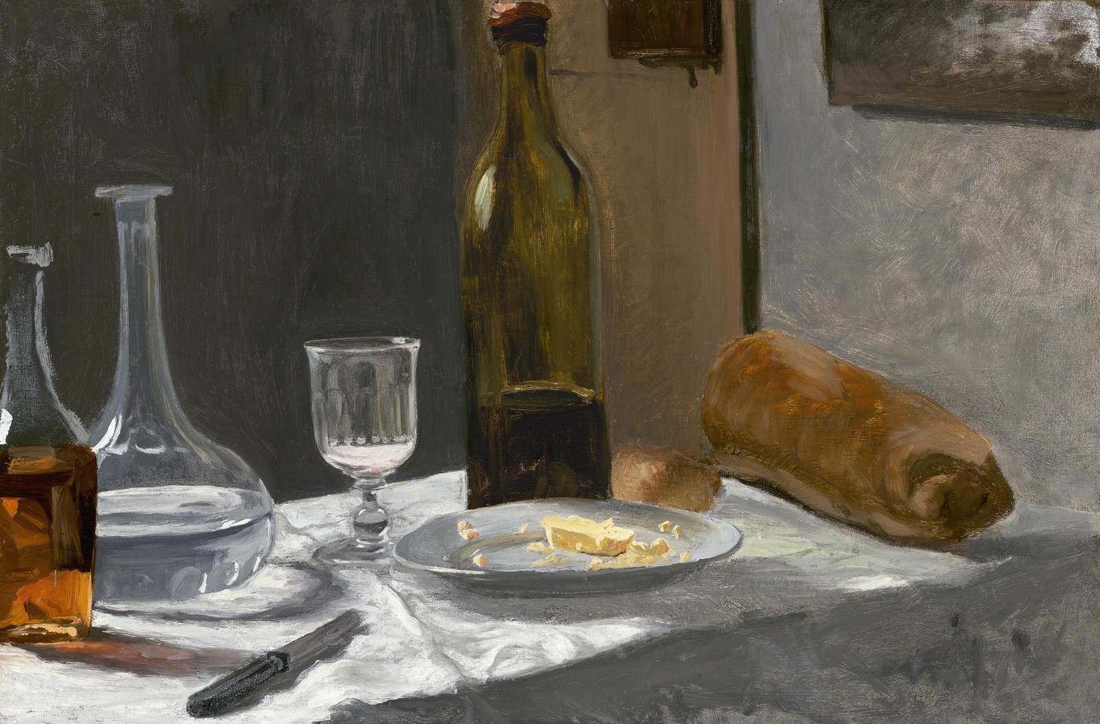 Classic Still Life Wine Bread Wall Art