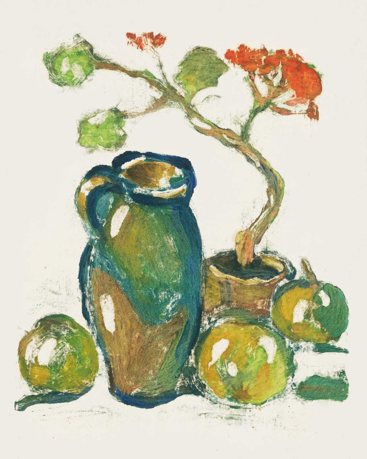 Vibrant Still Life Fruit & Vase Wall Art