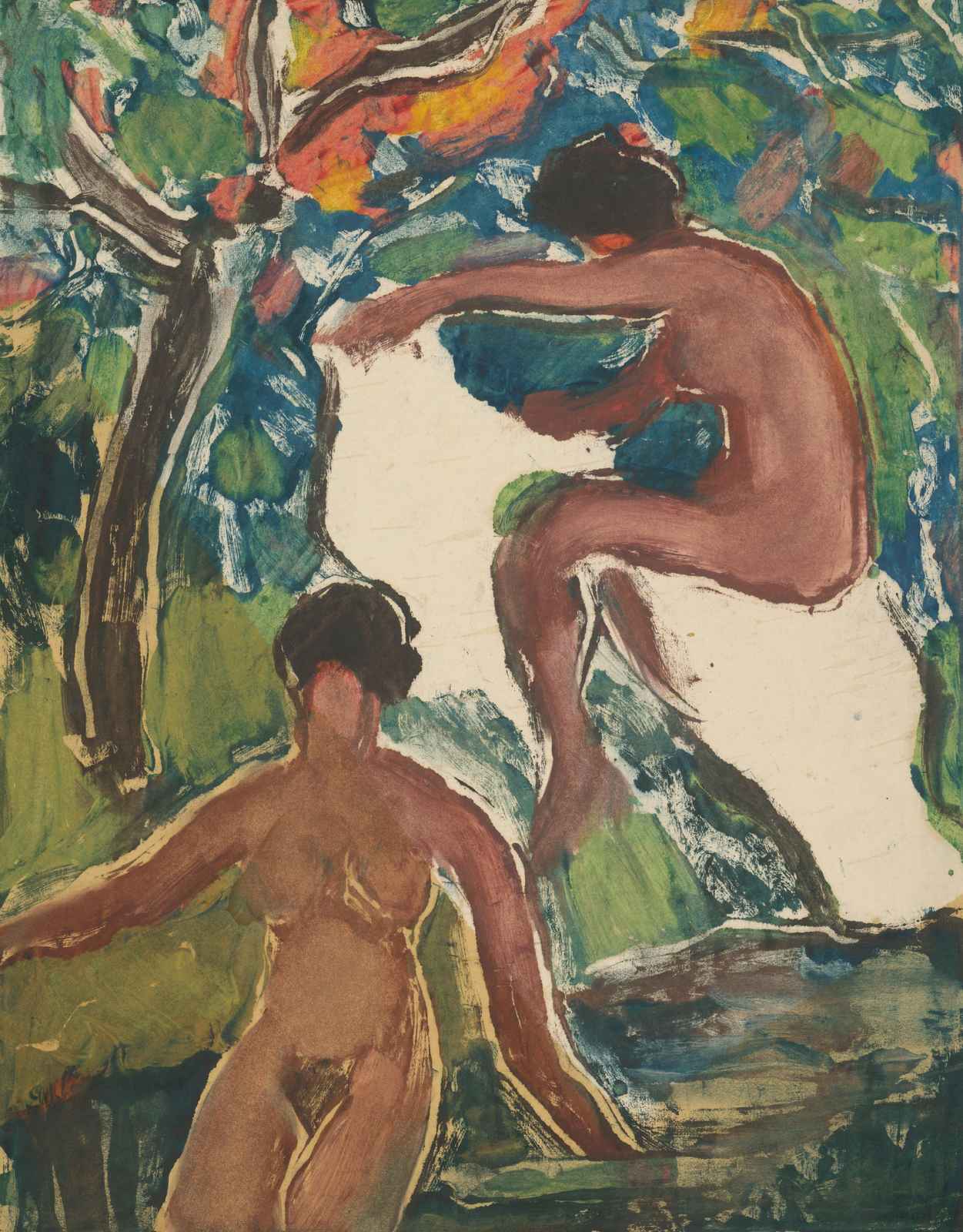 Vibrant Nudes Nature Scene Wall Art