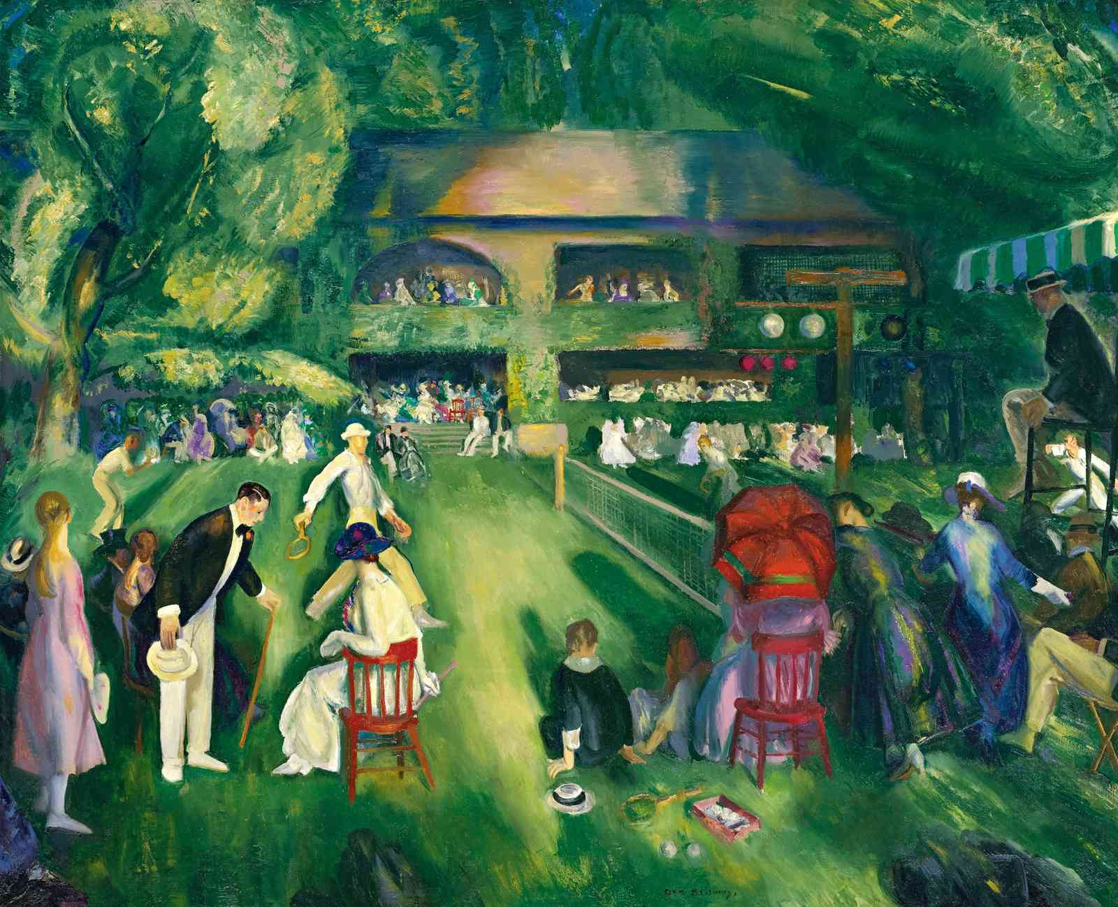 Elegant Tennis Match Impressionist Wall Art