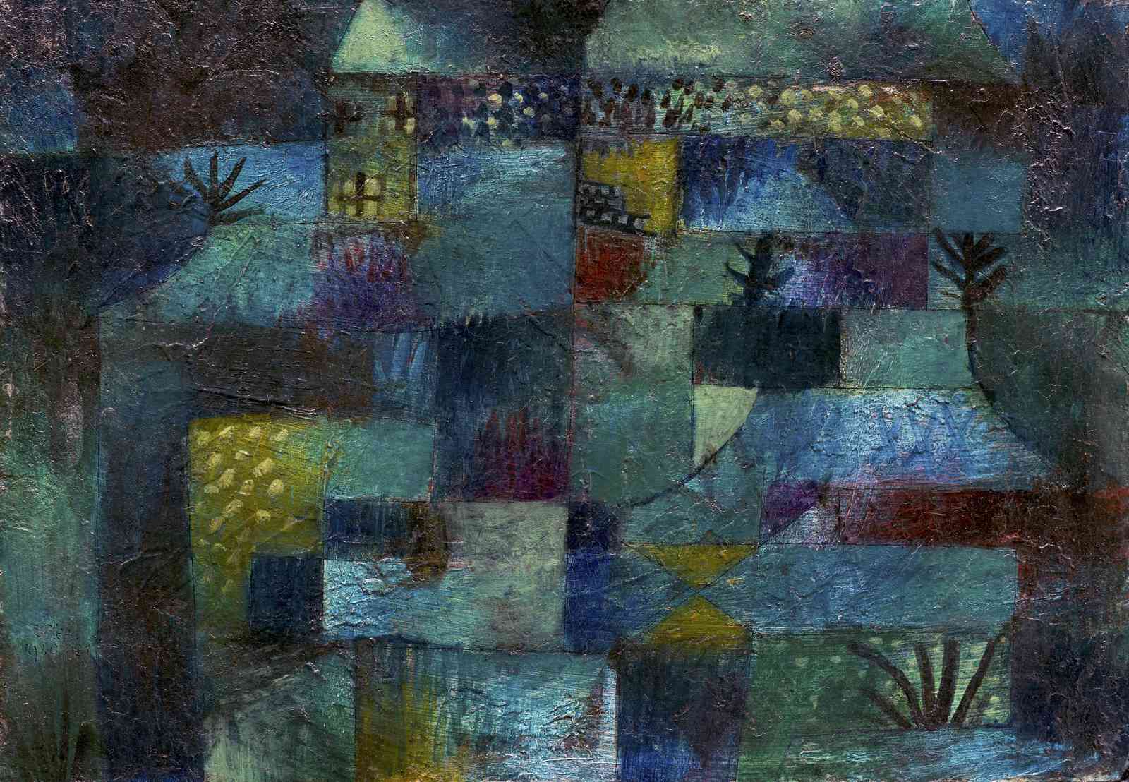 Mystical Abstract Blue & Green Landscape Wall Art