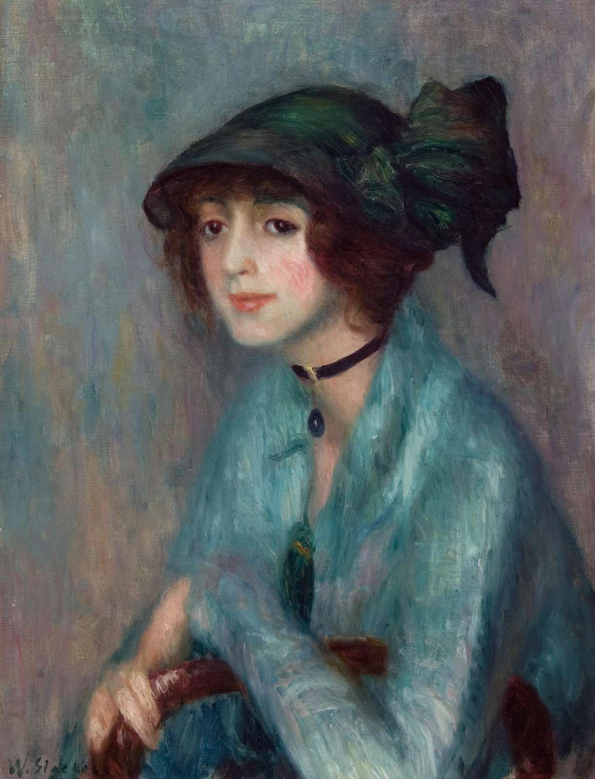 Elegant Woman Portrait Oil Painting Wall Art