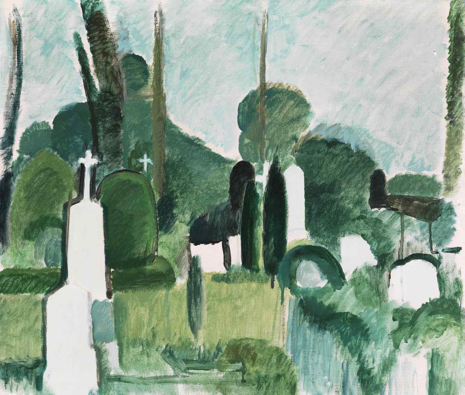 Serene Cemetery Landscape Wall Art