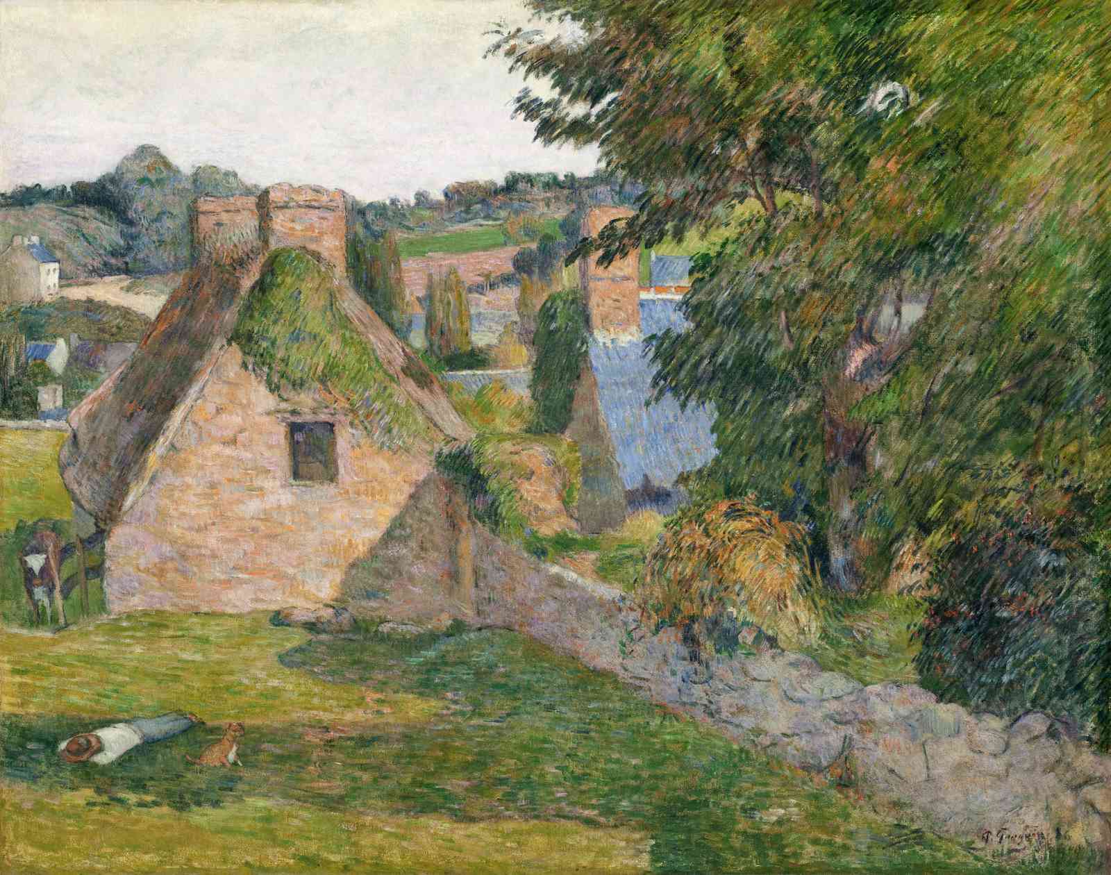 Idyllic Village Scene Landscape Wall Art