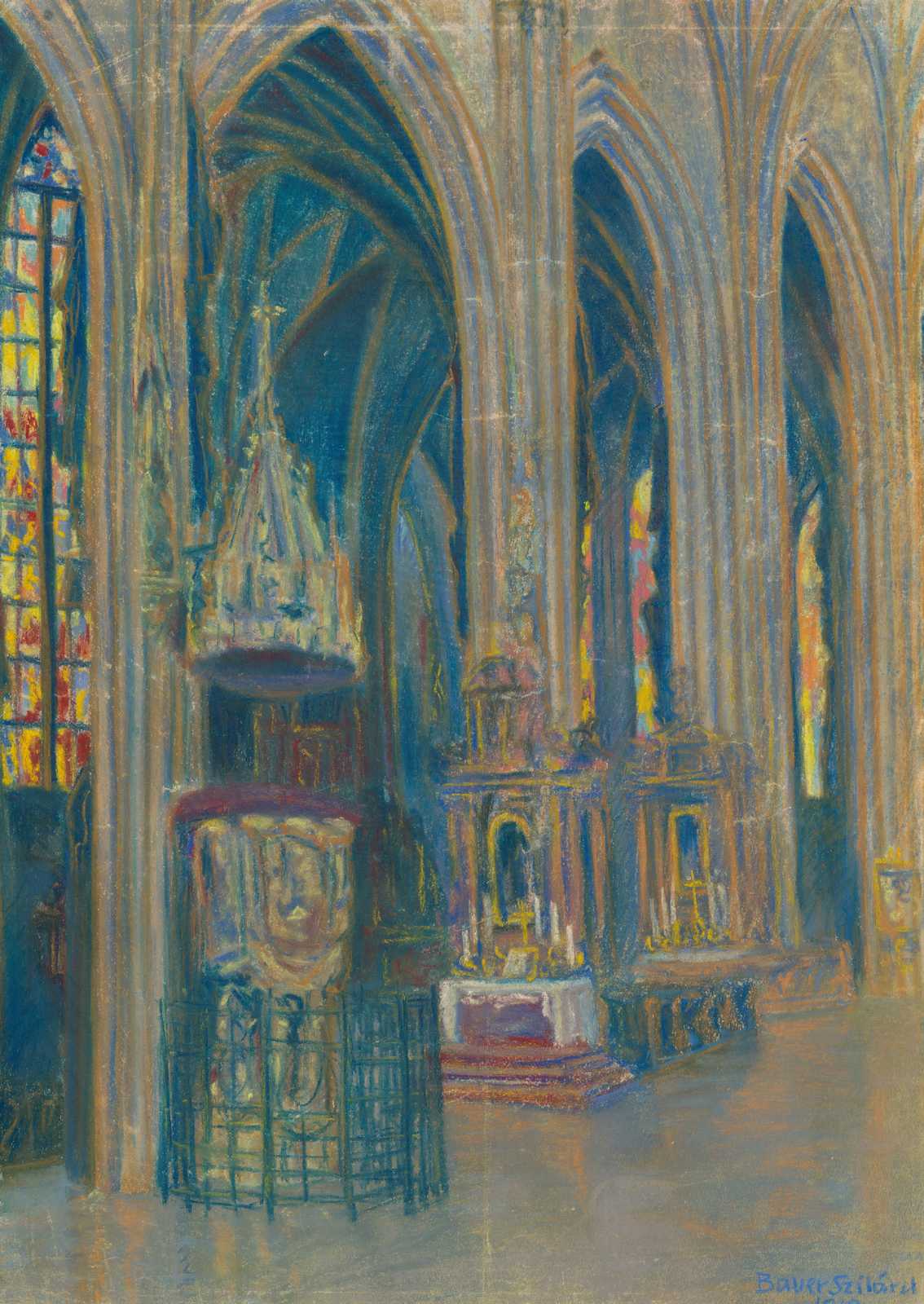 Gothic Cathedral Interior Art Wall Art