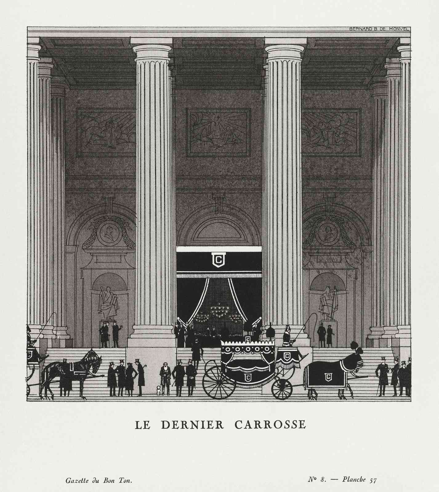Vintage Carrosse & Columns Art Wall Art
