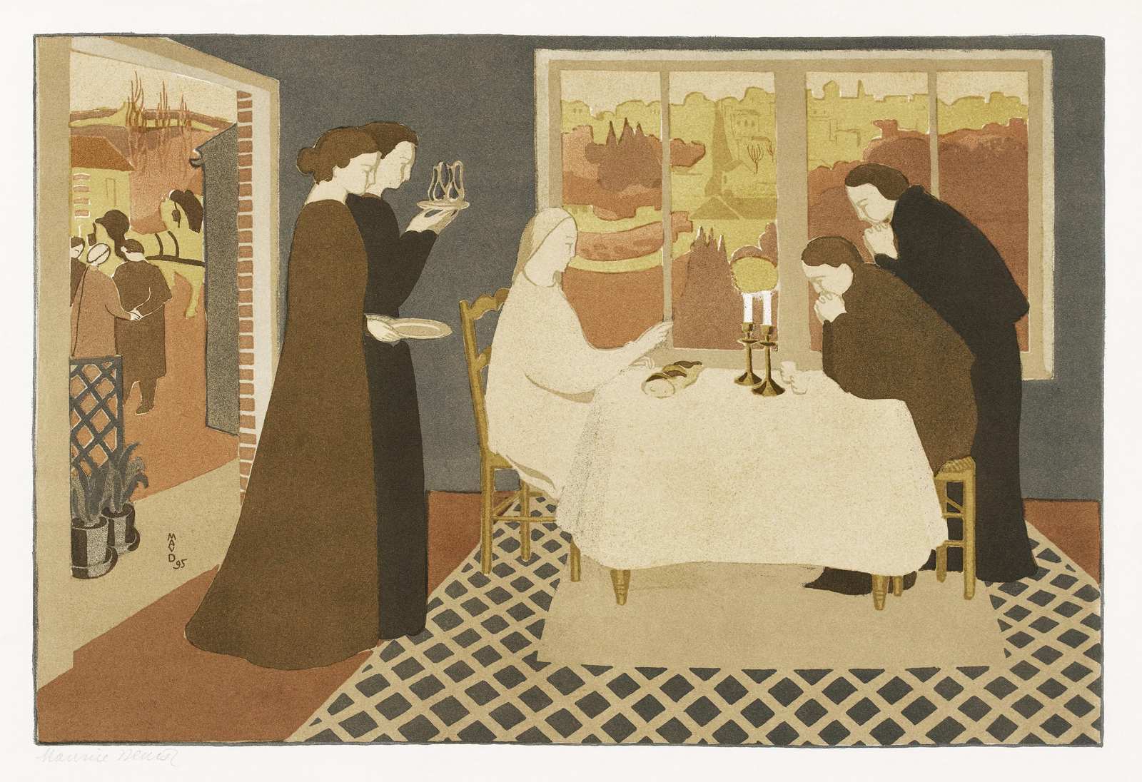 Elegant Dinner Scene Art Wall Art