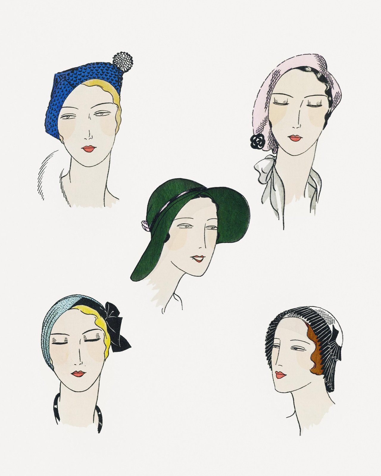 Vintage Fashion Portraits 1920s Style Wall Art