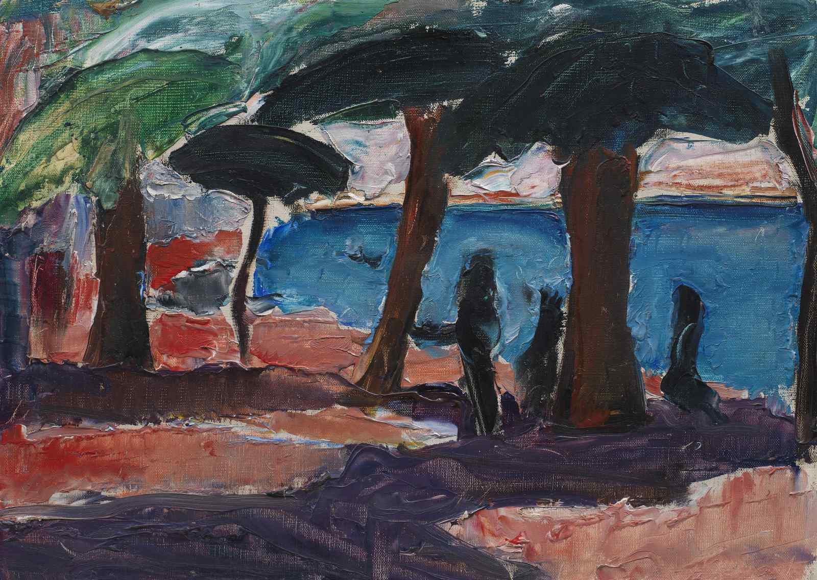 Impressionist Beach Figures Wall Art