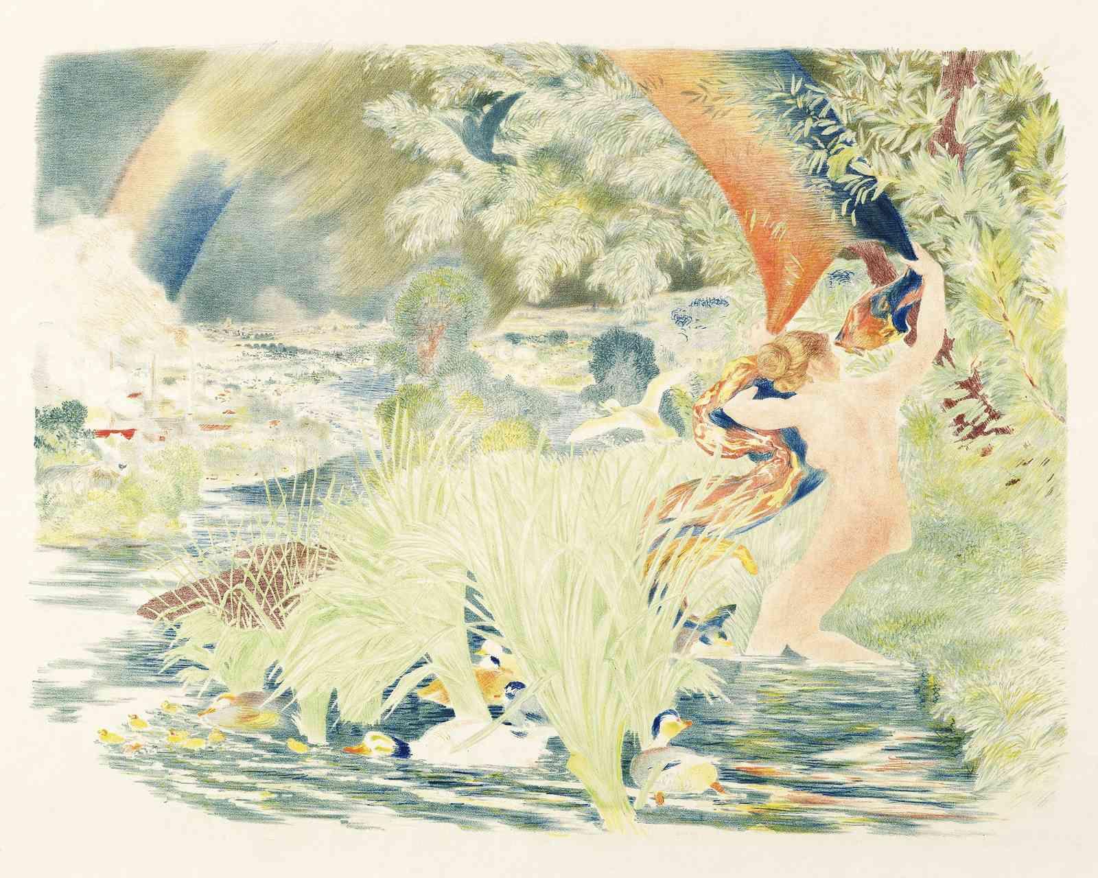 Dreamy Pastoral Scene with Ducks Wall Art