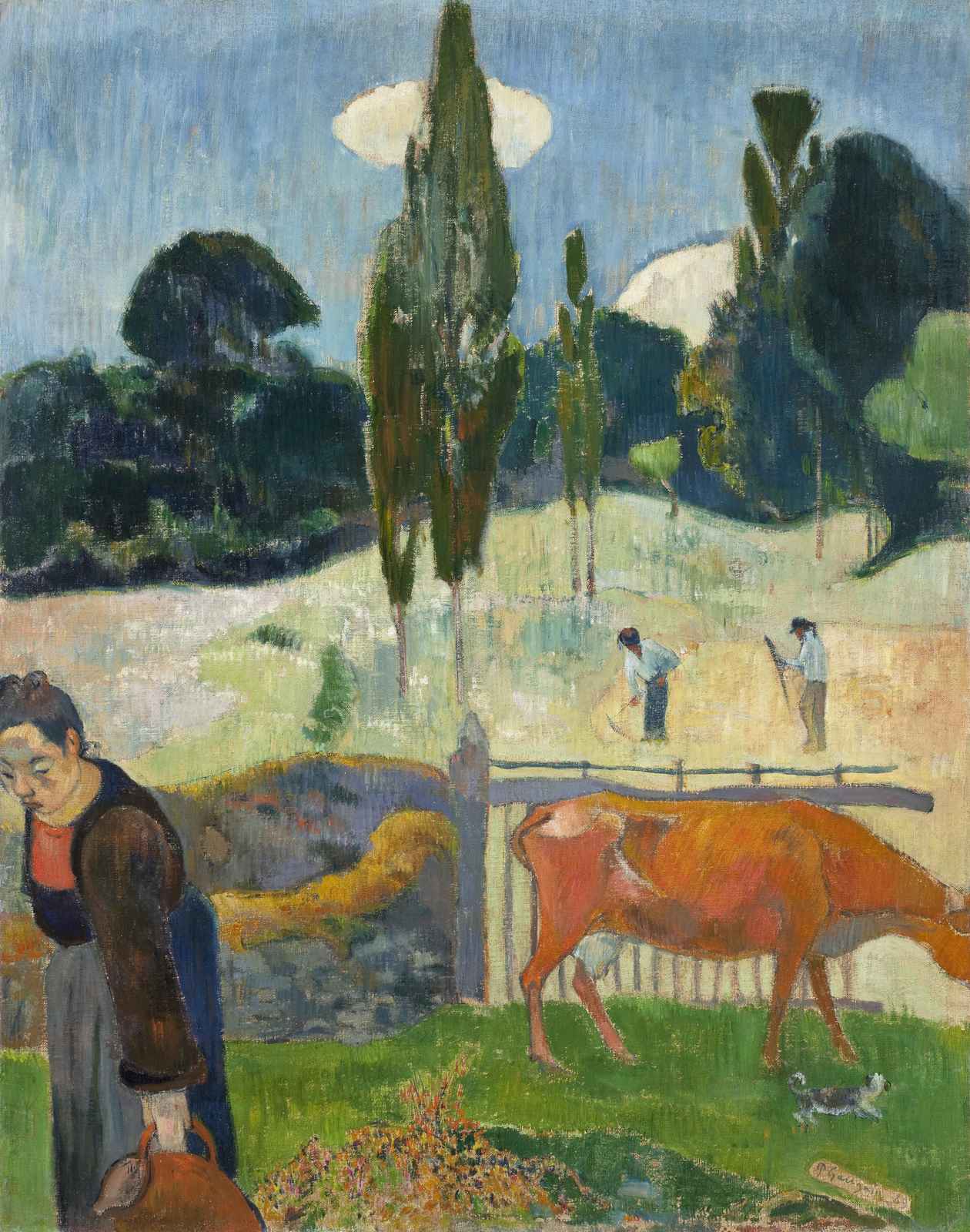 Pastoral Scene Gauguin Impressionist Farm Wall Art