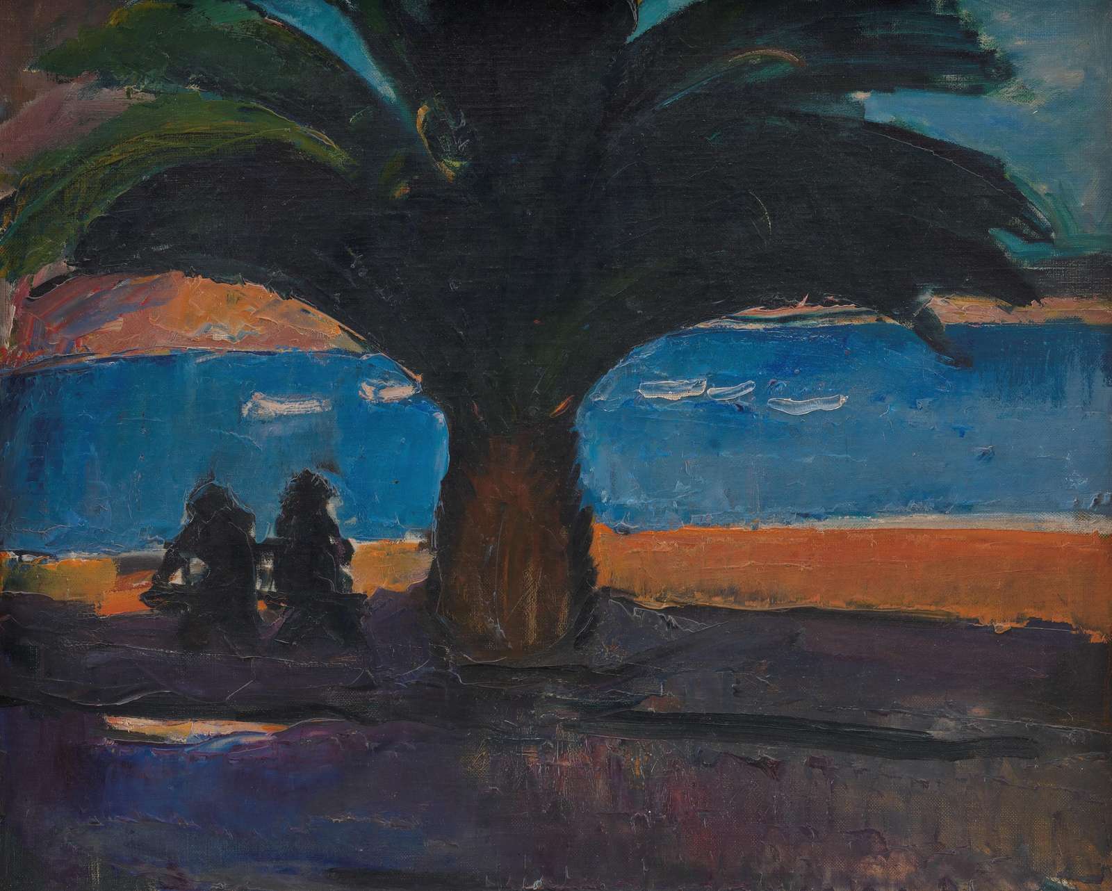 Abstract Palm Beach Couple Wall Art