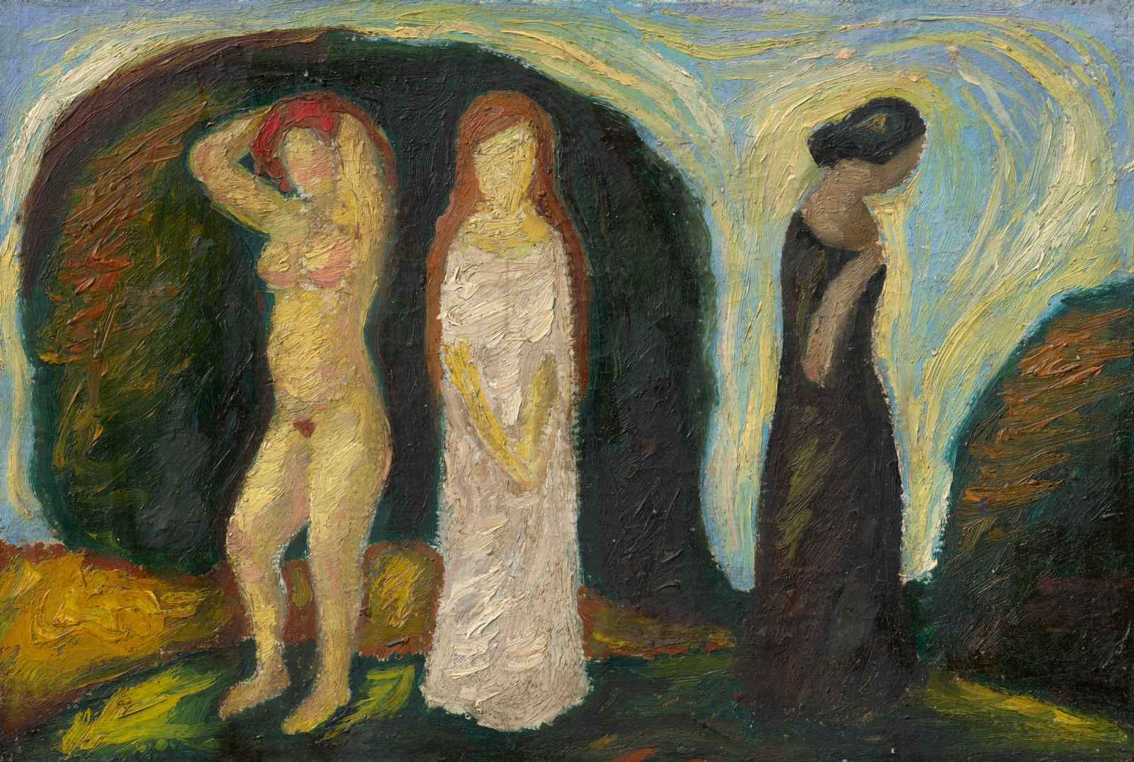 Mysterious Figures Abstract Oil Painting Wall Art