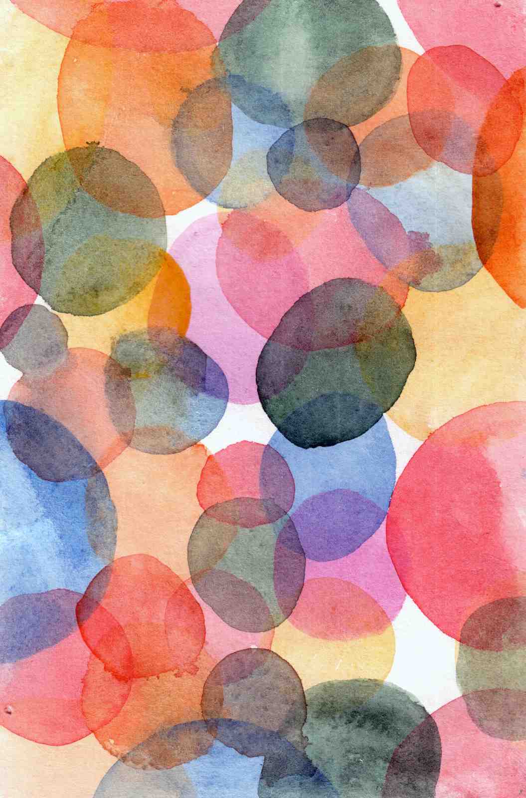 Abstract Watercolor Circles Wall Art