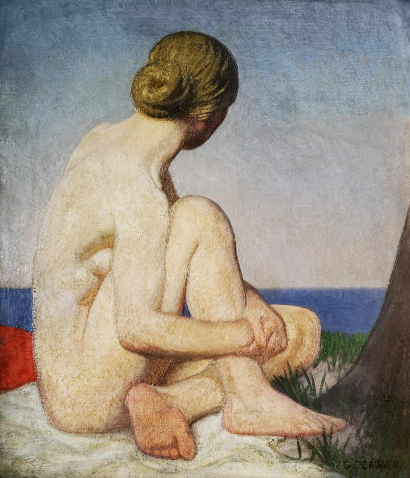 Serene Nude Beach Scene Wall Art - Coastal Art