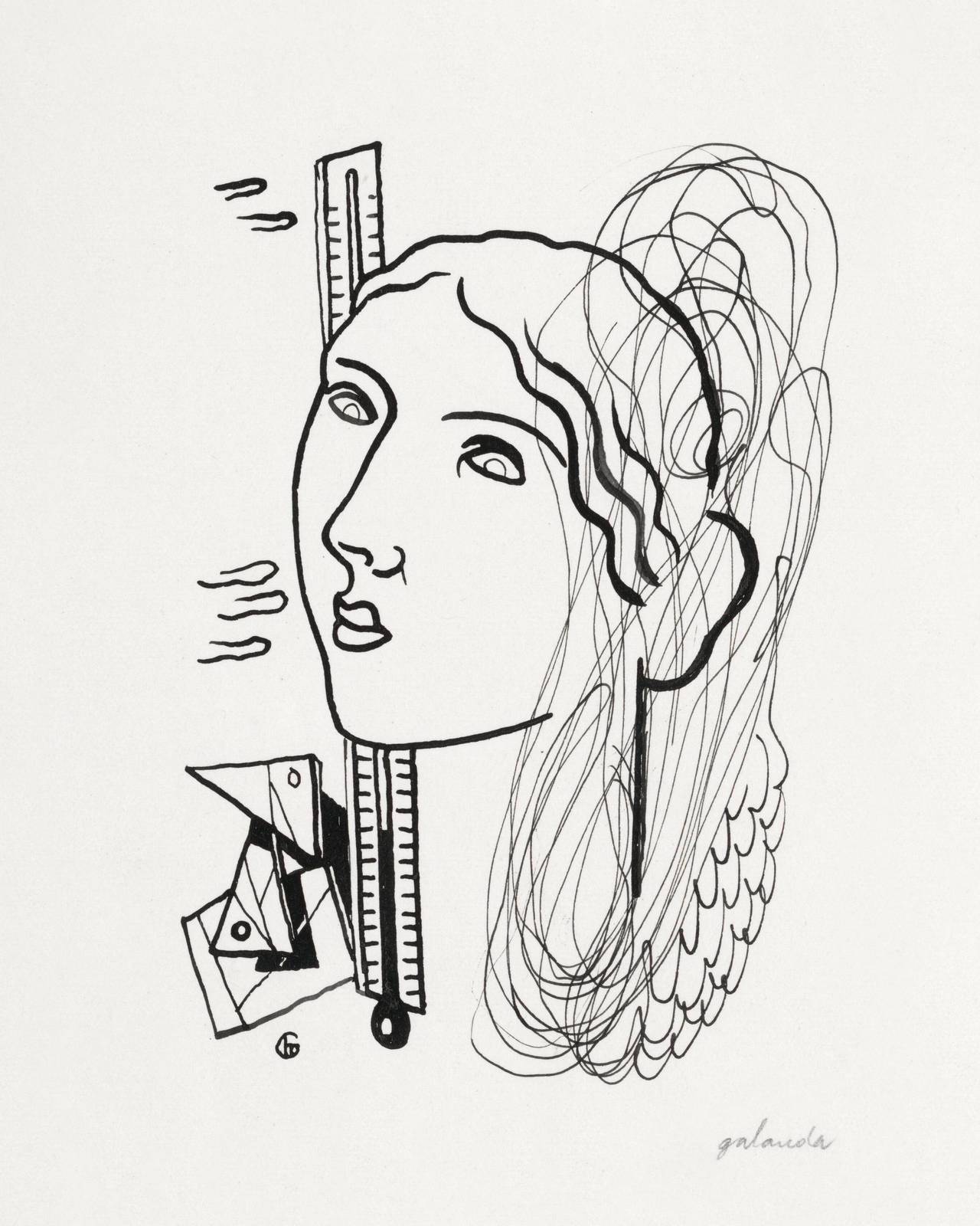 Surrealist Profile Line Art Wall Art